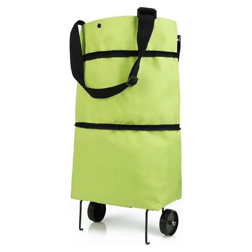 Bolsa de Carrito Plegable ULAKLU Verde con Ruedas 52 cm
