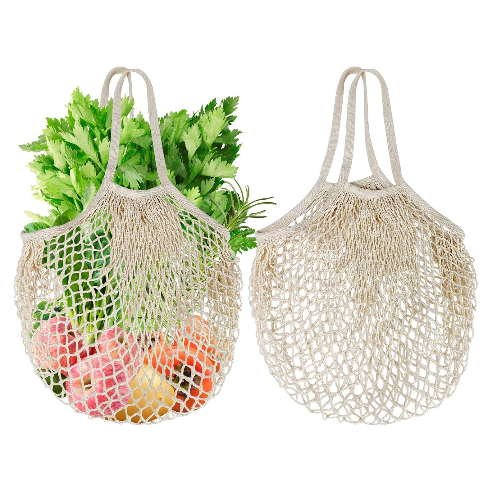 Paquete de 2 Bolsas de Compras Reutilizables de Algodón 100%