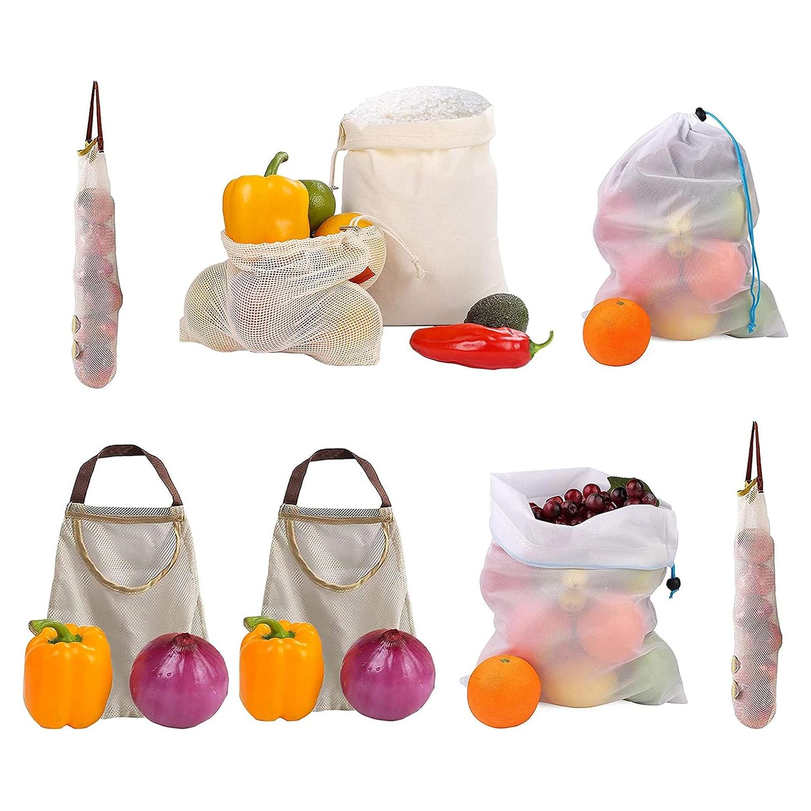 Bolsas Reutilizables de Almacenamiento Ecológicas Ahyuan - 8 Paquete de Malla para Frutas y Verduras