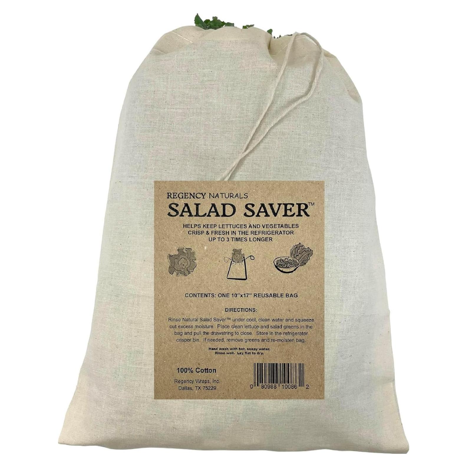 Bolsa para ensalada Regency Wraps RW0086 100% algodón 25.4x43.2cm