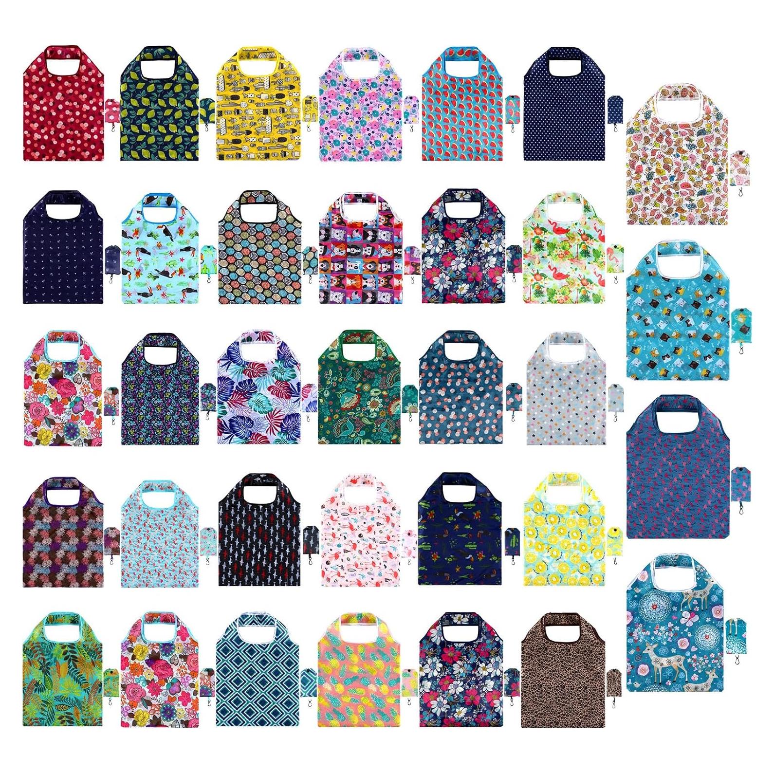 34 Bolsas de Compras Reutilizables Shappy Plegables Flores