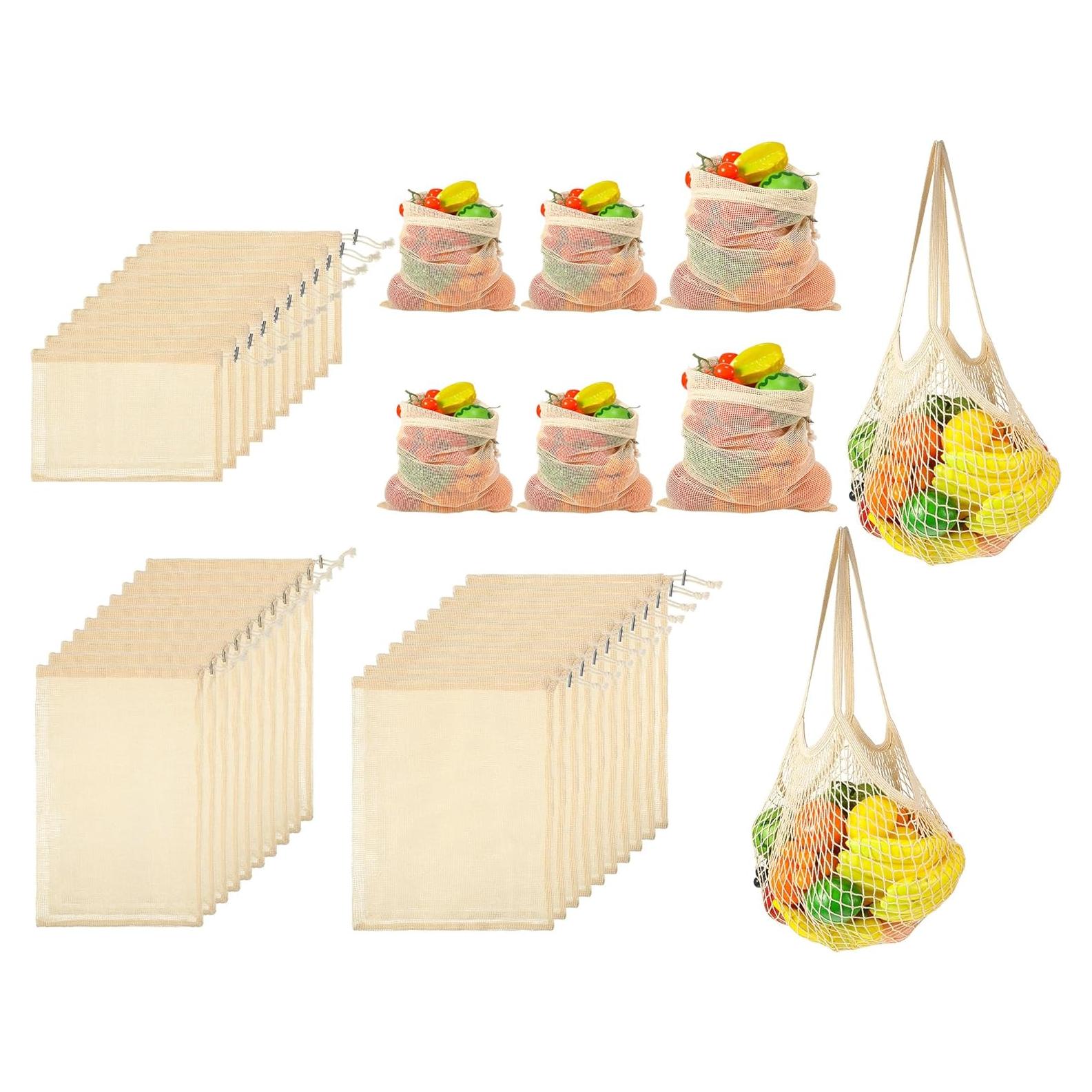 Bolsas Reutilizables Shappy 32 Pcs Algodón Orgánico Malla