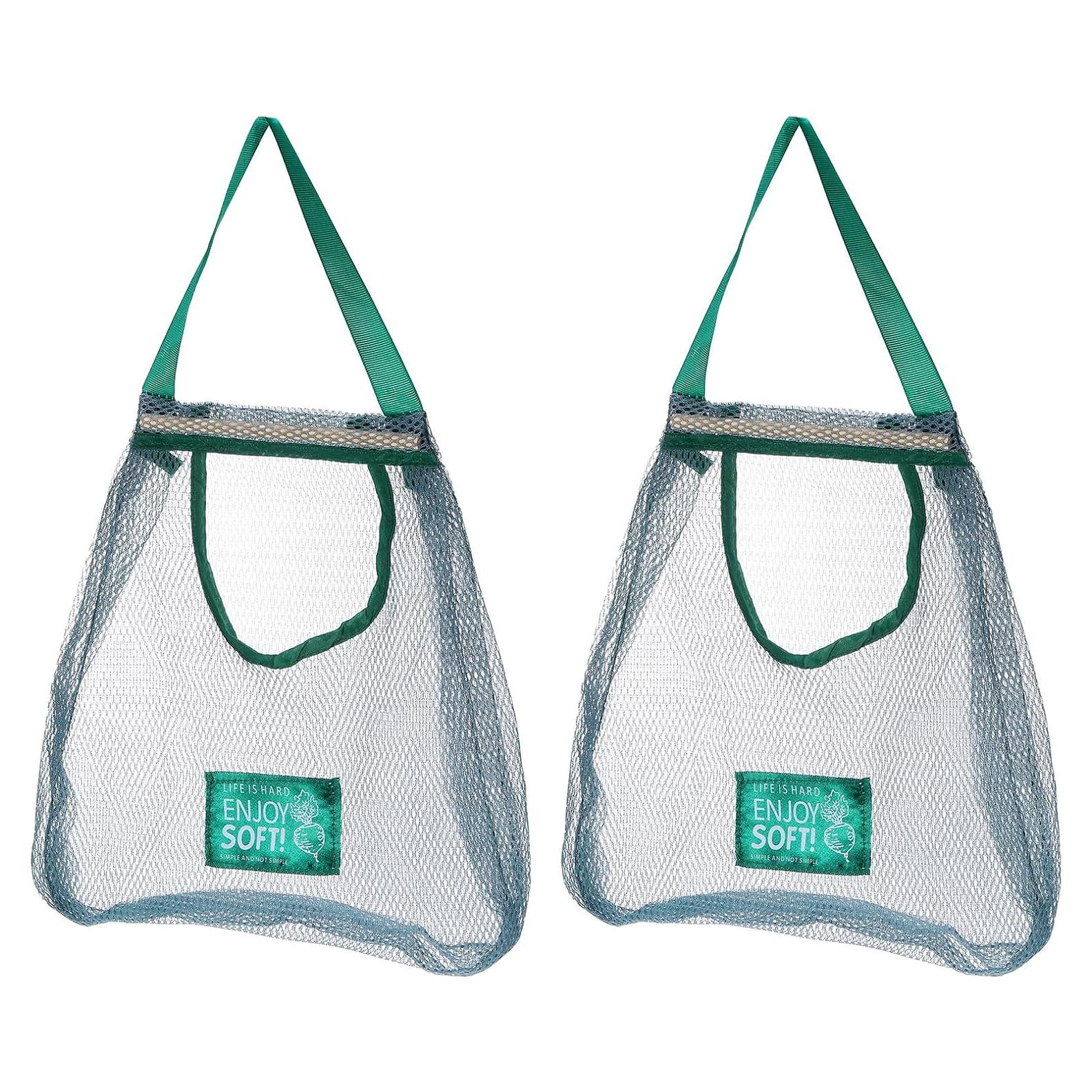 Bolsa de Almacenamiento de Malla Colgante uxcell 2Pcs 41x30cm Verde