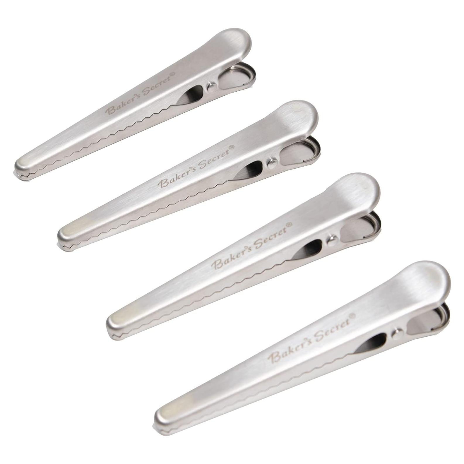 Set de 4 Clips de Bolsa de Acero Inoxidable Secreto del Panadero