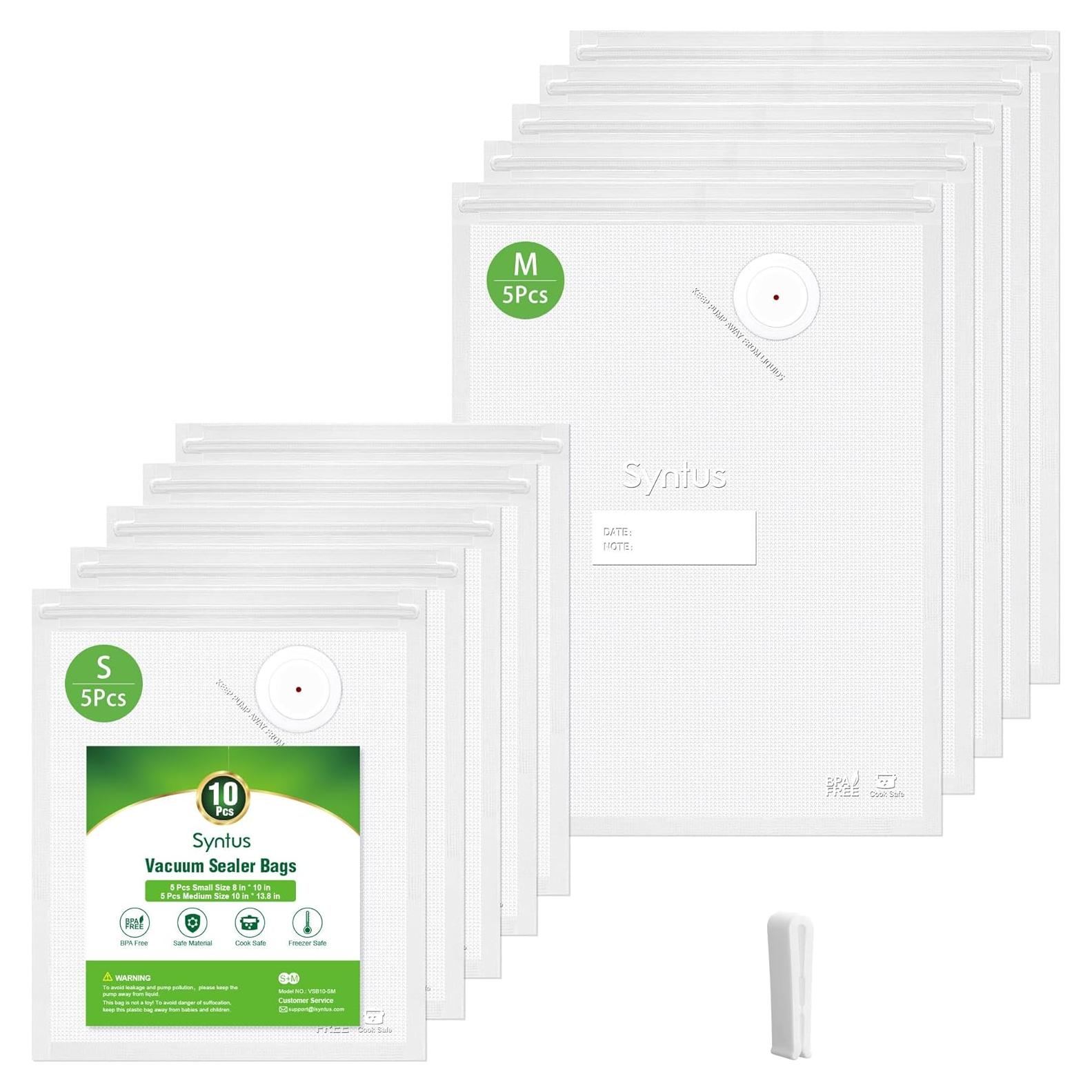Bolsas de Sellado al Vacío Syntus 10 Piezas Tamaños S y M