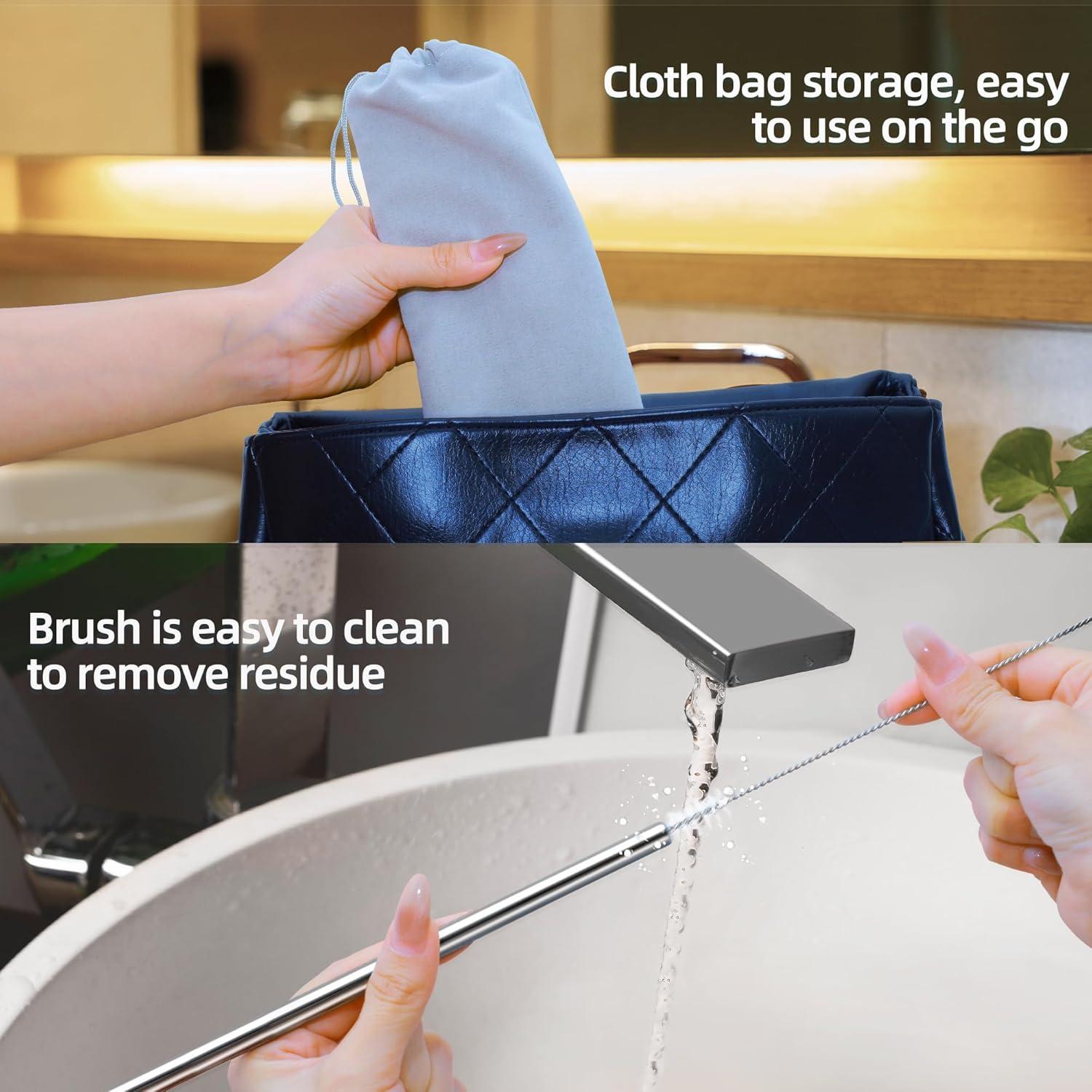 Pajitas de Metal Reutilizables JINRICH 40 oz con Silicona 6 Pcs