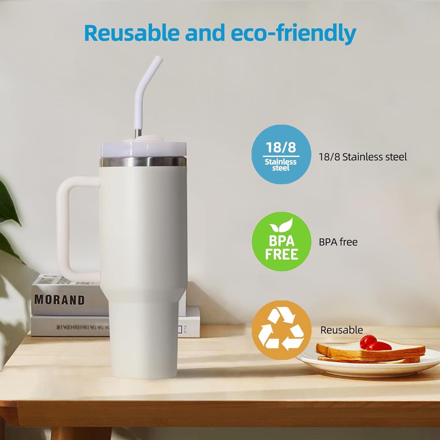 Pajitas de Metal Reutilizables JINRICH 40 oz con Silicona 6 Pcs