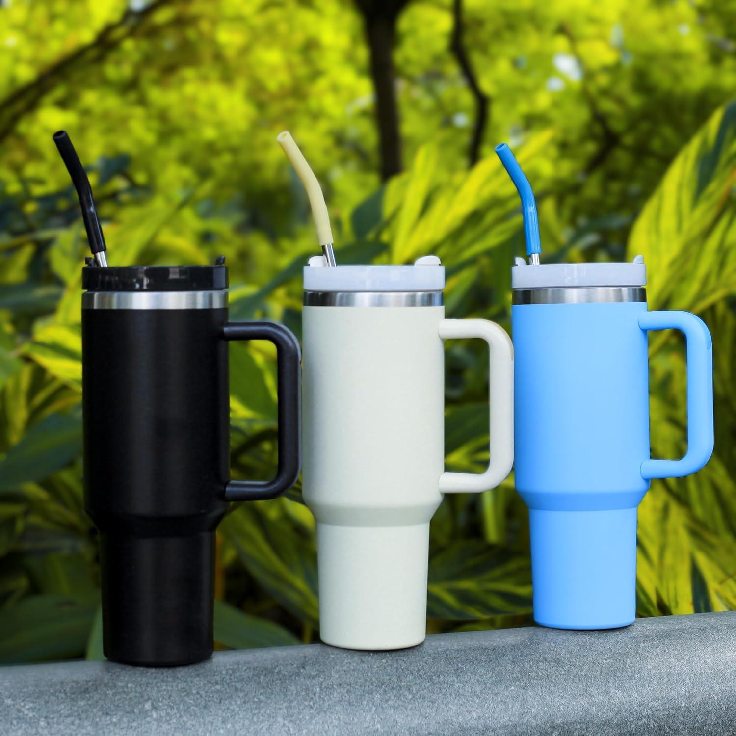 Pajitas de Metal Reutilizables JINRICH 40 oz con Silicona 6 Pcs