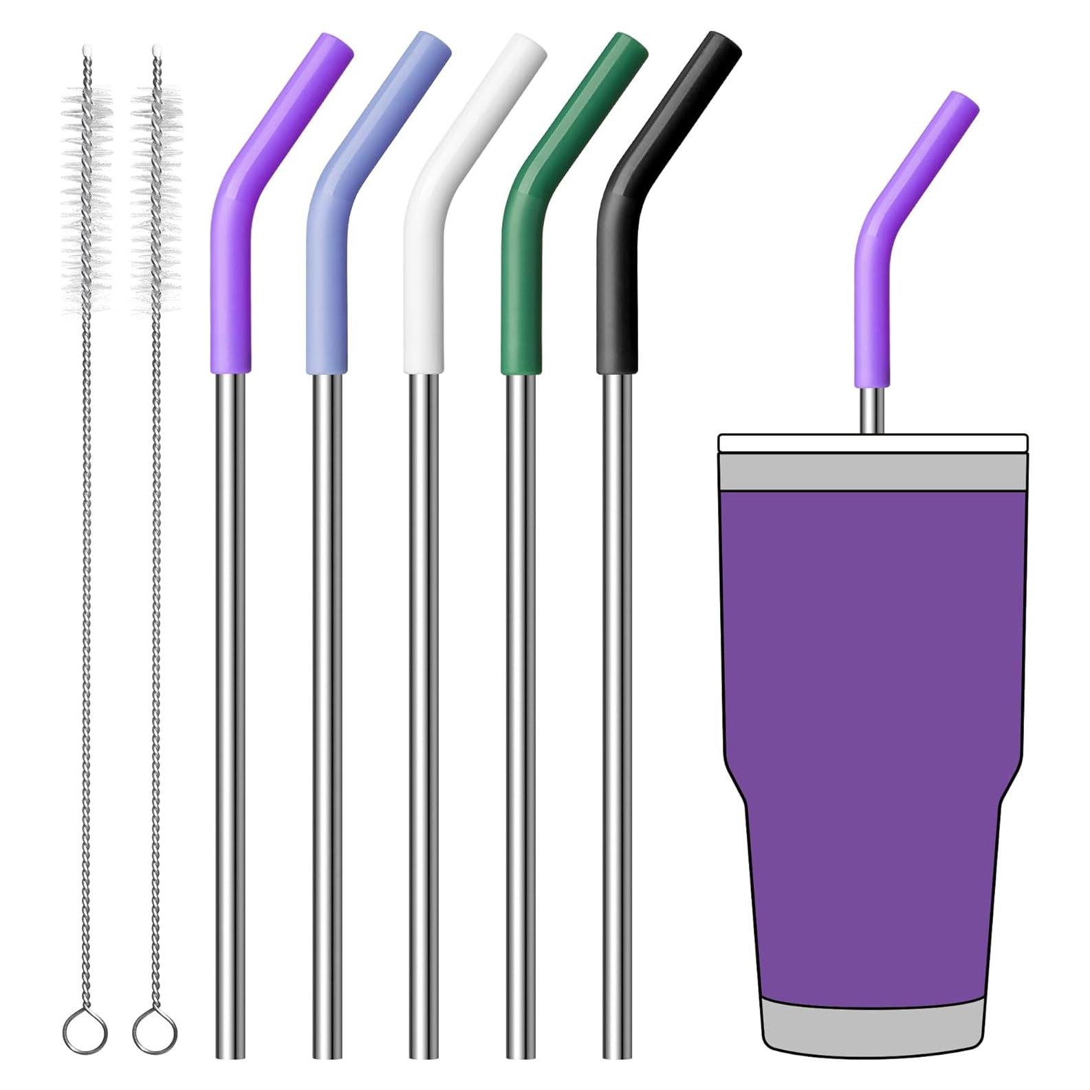 Popotes de Metal Reutilizables Lpaacat 30 oz con Silicona