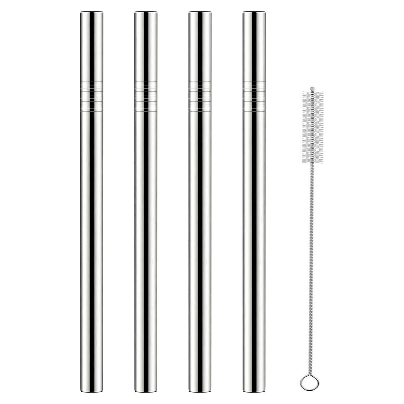 Paquete de 4 Pajitas Reutilizables Wobye 12mm Acero Inoxidable