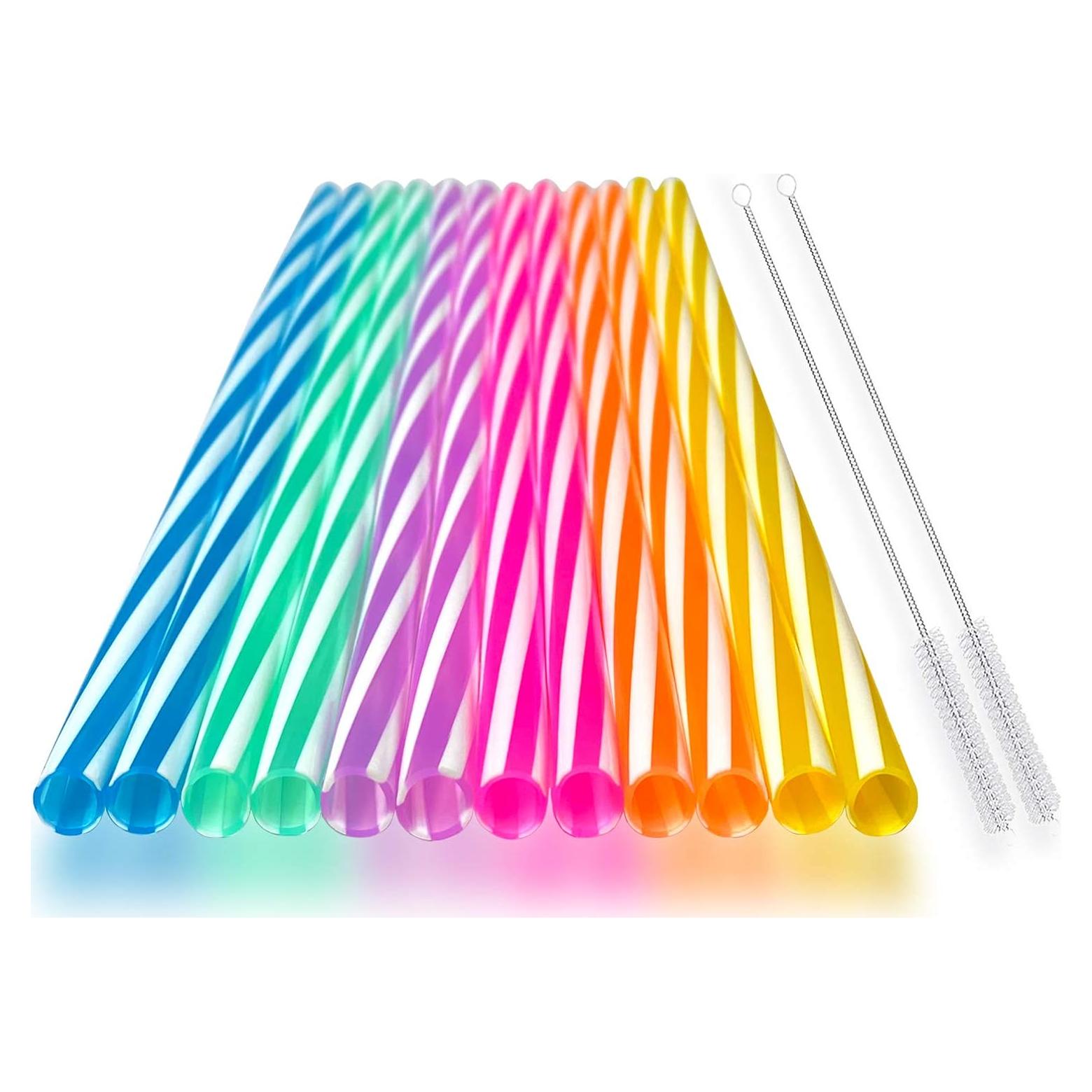 Popotes de Silicona Reutilizables HT-INTL 25.4 cm 12 Pcs