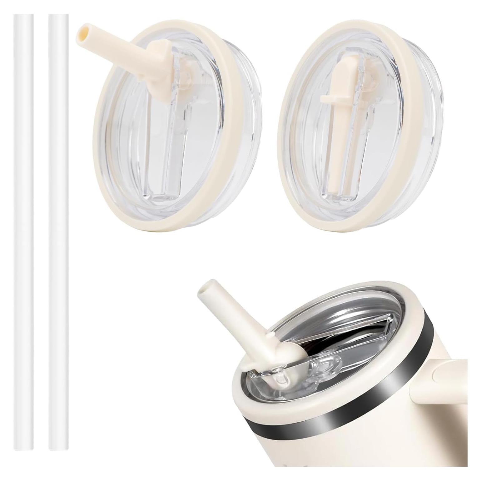 Tapa de Reemplazo con Popote Flip InsCrea 40 oz Blanca 2 Piezas