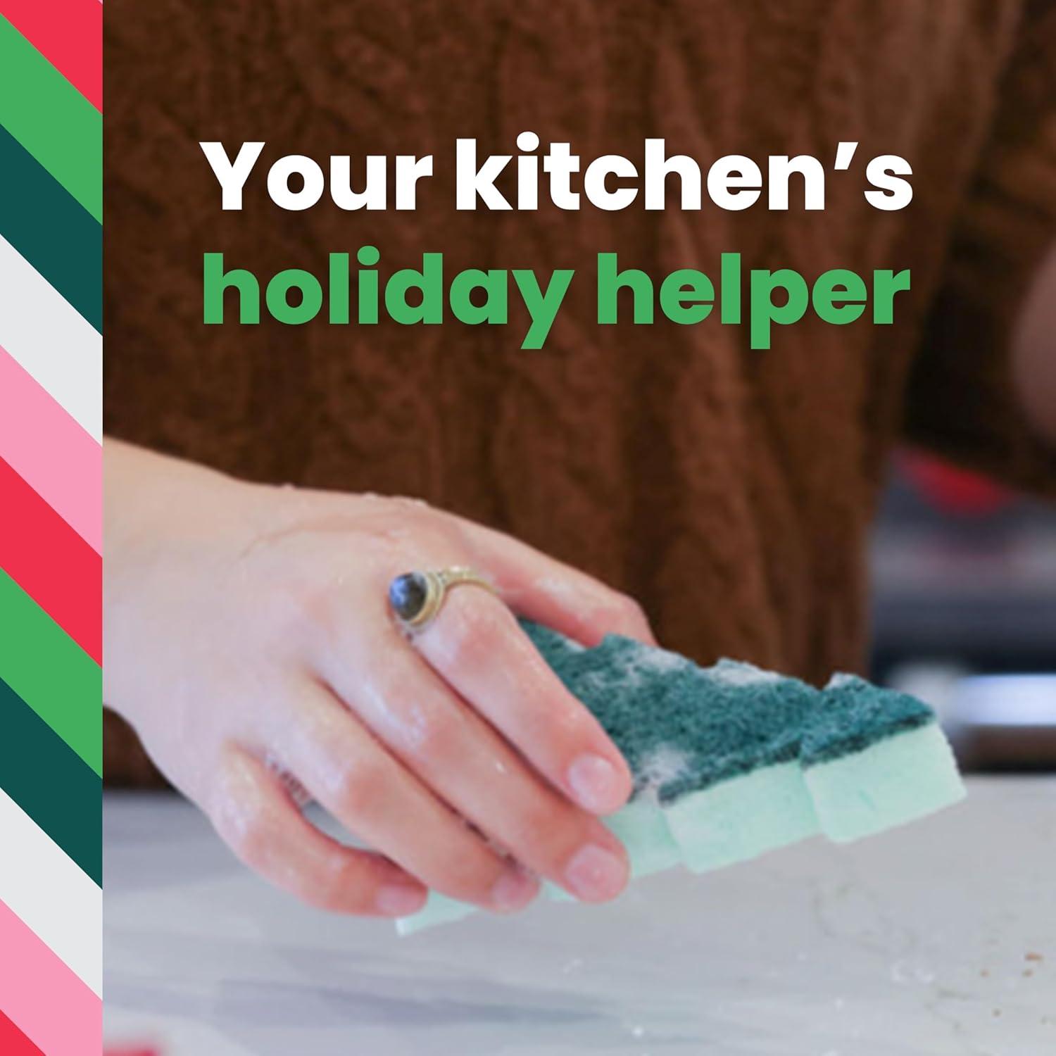 Scotch-Brite Modern Merry Tree Shape Scrub Sponge 1 Pack