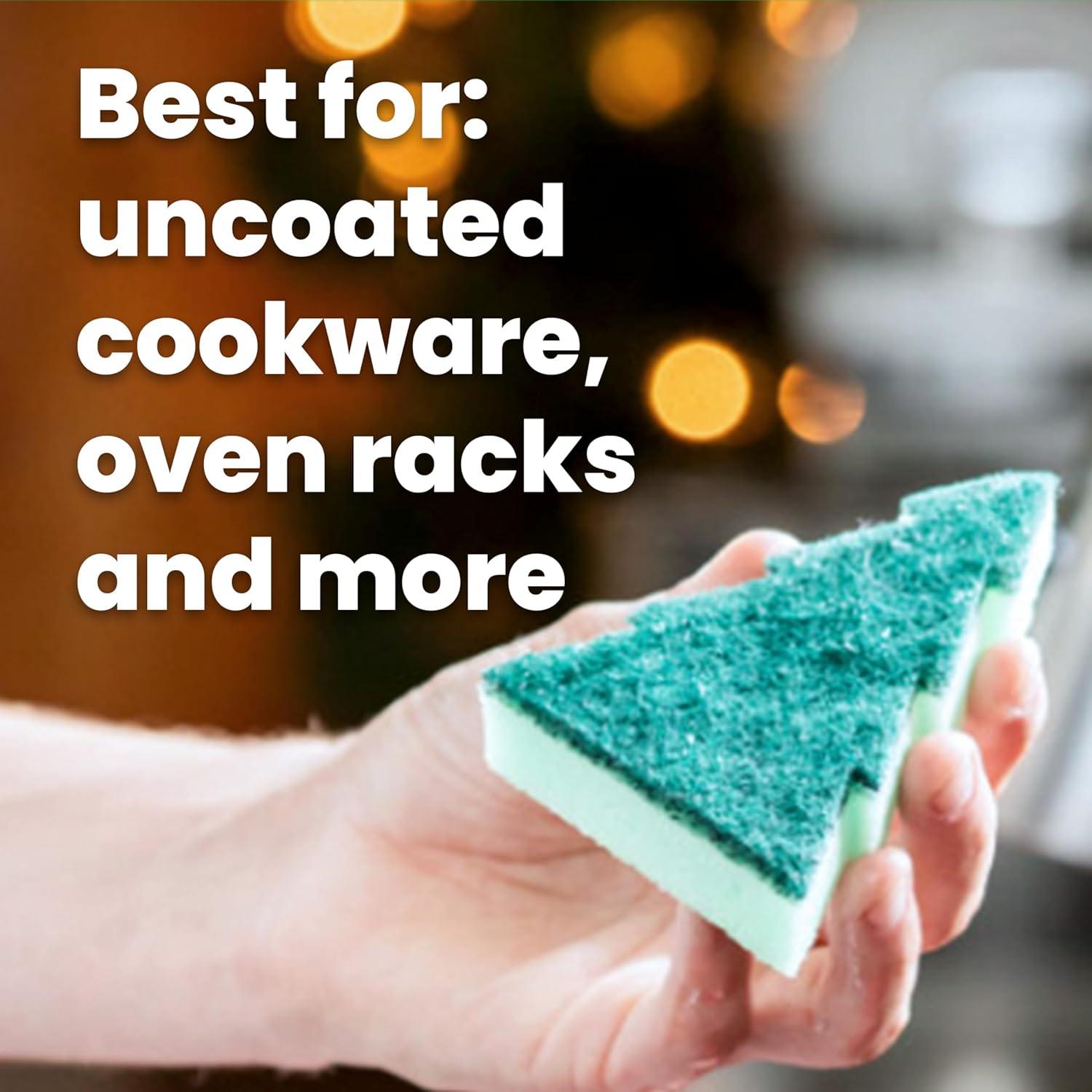 Scotch-Brite Modern Merry Tree Shape Scrub Sponge 1 Pack