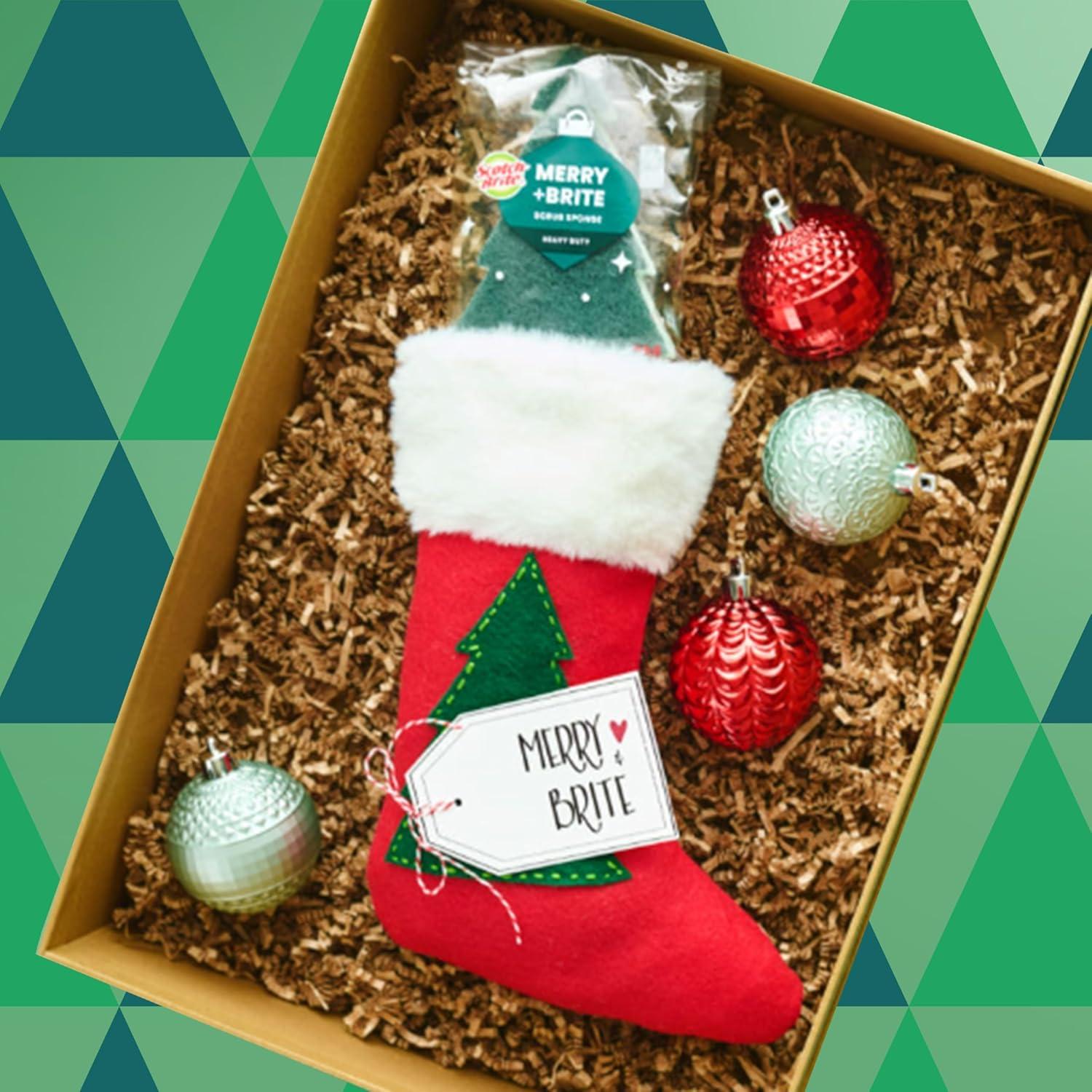 Scotch-Brite Modern Merry Tree Shape Scrub Sponge 1 Pack