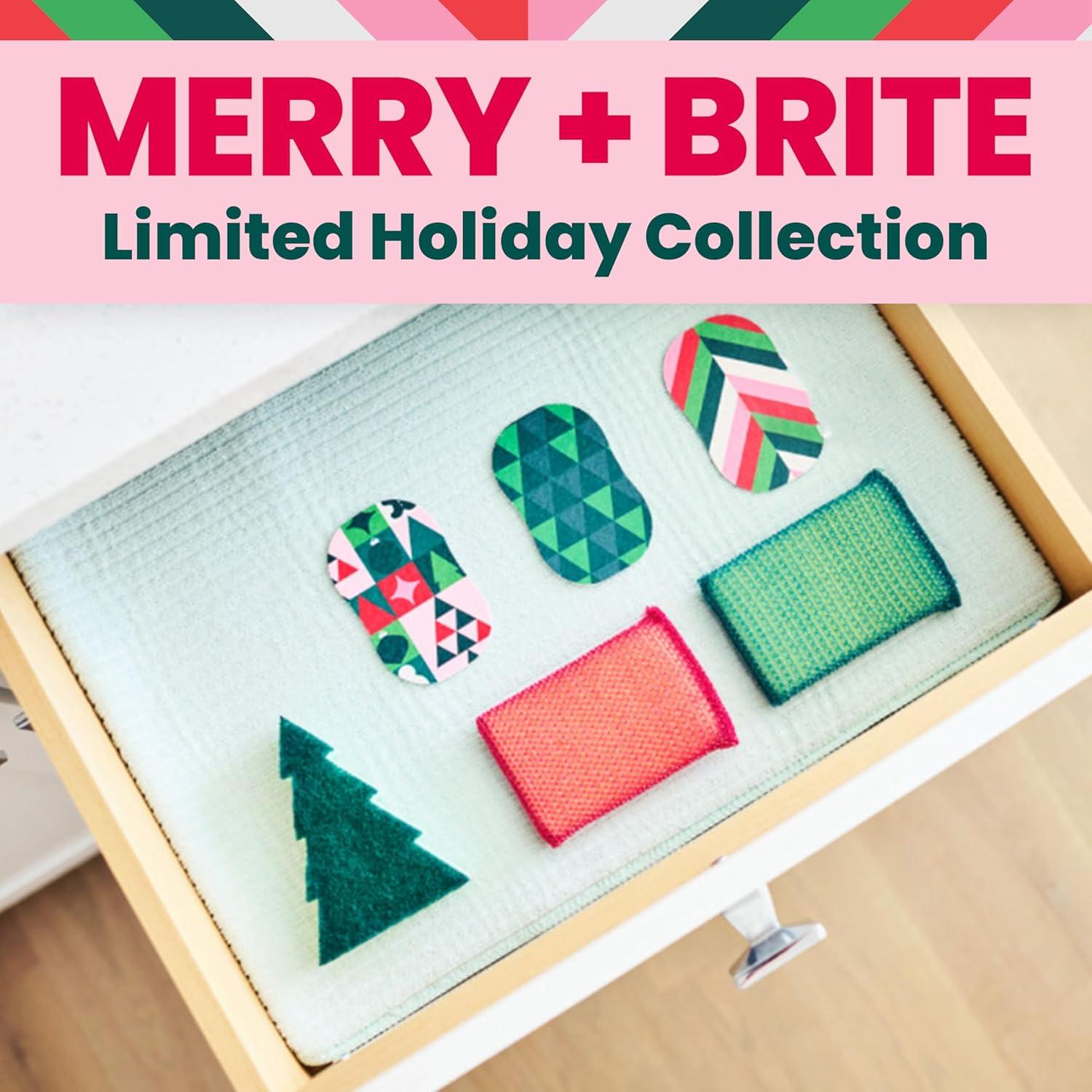 Scotch-Brite Modern Merry Tree Shape Scrub Sponge 1 Pack