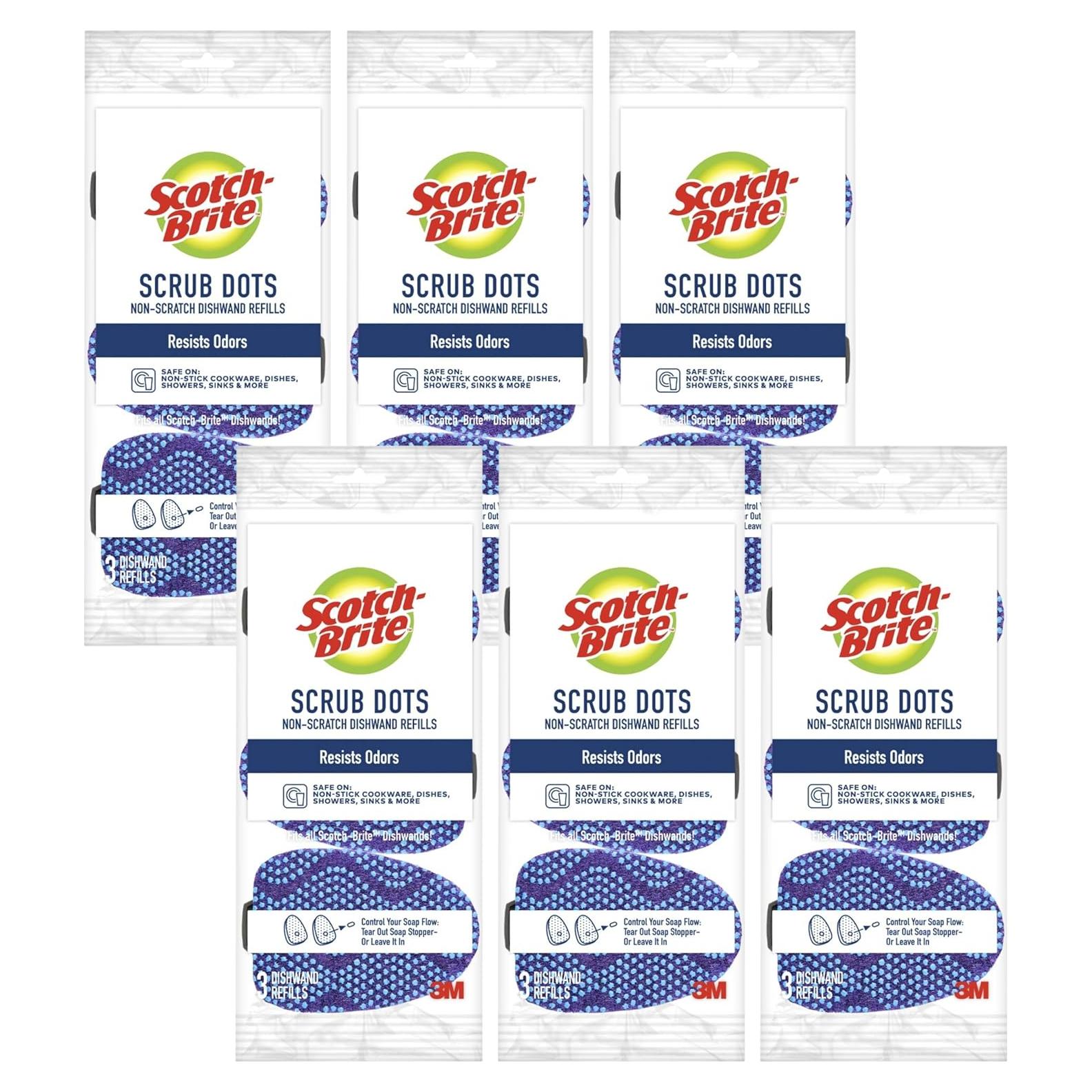 Recambios de Esponjas Scotch-Brite Scrub Dots Sin Rayas - 18 Piezas