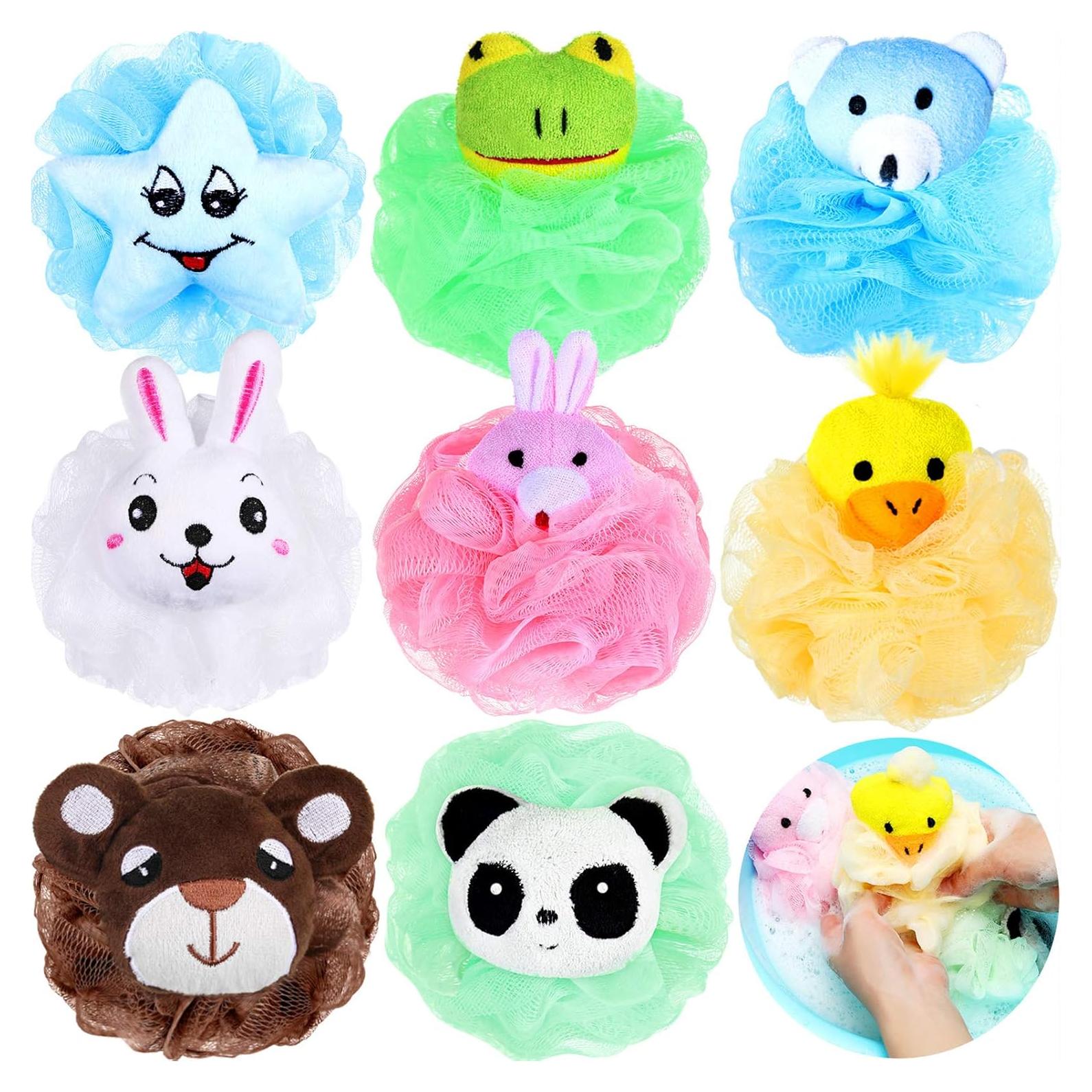 Esponjas de Baño para Niños Boao - 8 Piezas Animales Coloridos