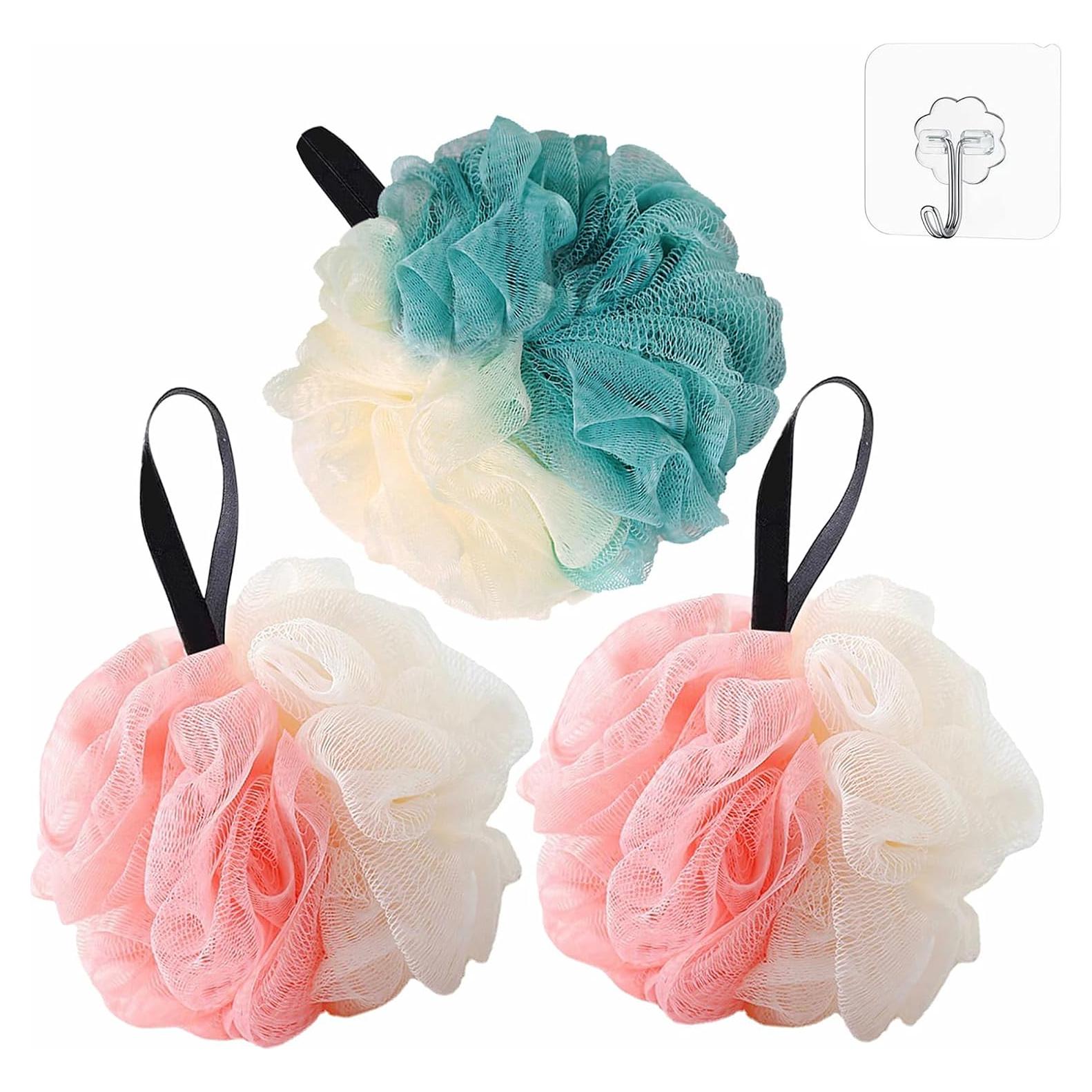 Esponjas de Lufa para Baño Zihezian - Juego de 3 (2 Azules, 1 Rosa)