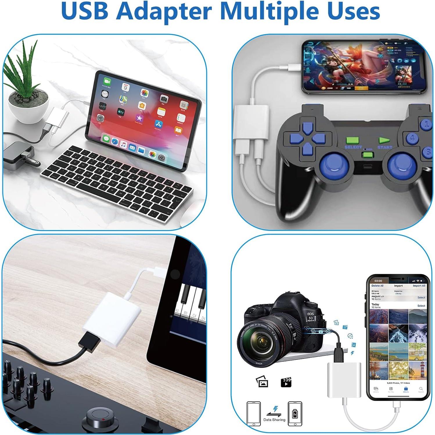 Adaptador Lightning a USB KikoSaka con carga y OTG 3.0