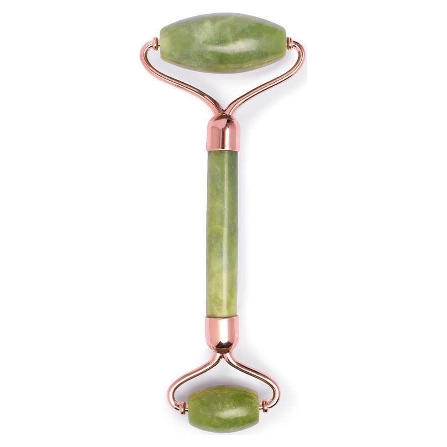 Rodillo Facial de Piedra Preciosa ISLA JADE Oro Rosa 17.5cm