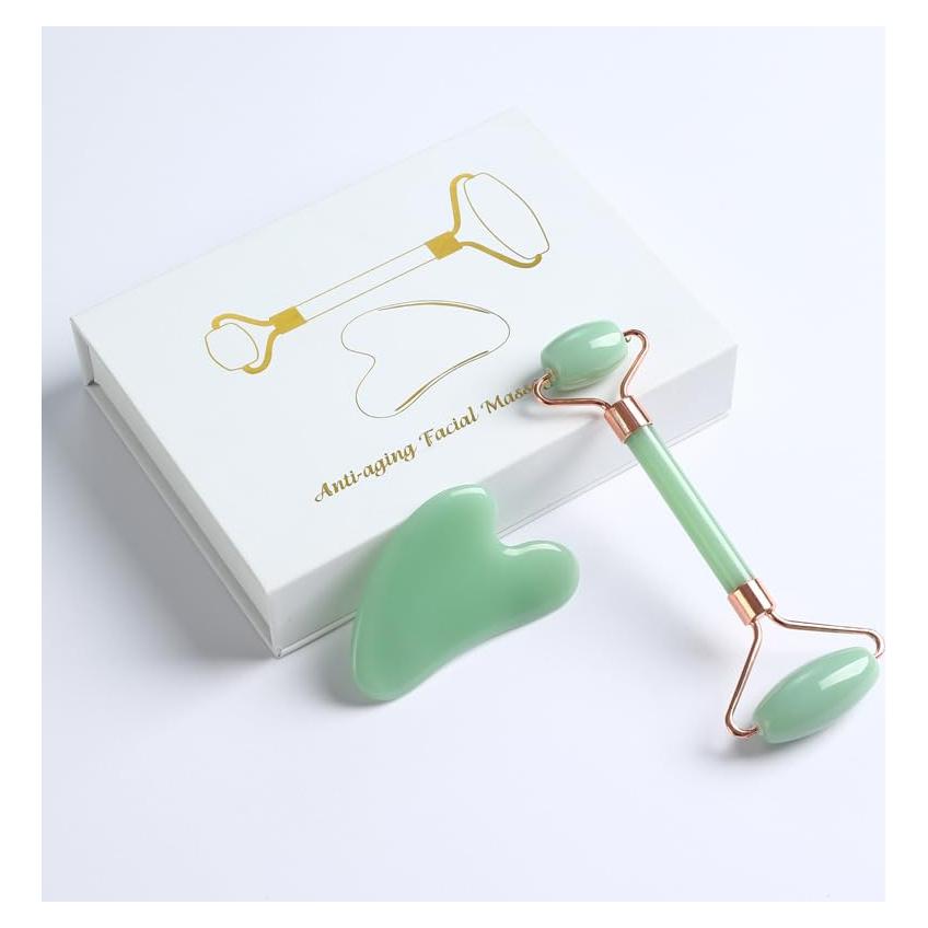 Set de Herramientas Faciales Lovsheme Gua Sha y Rodillo de Jade