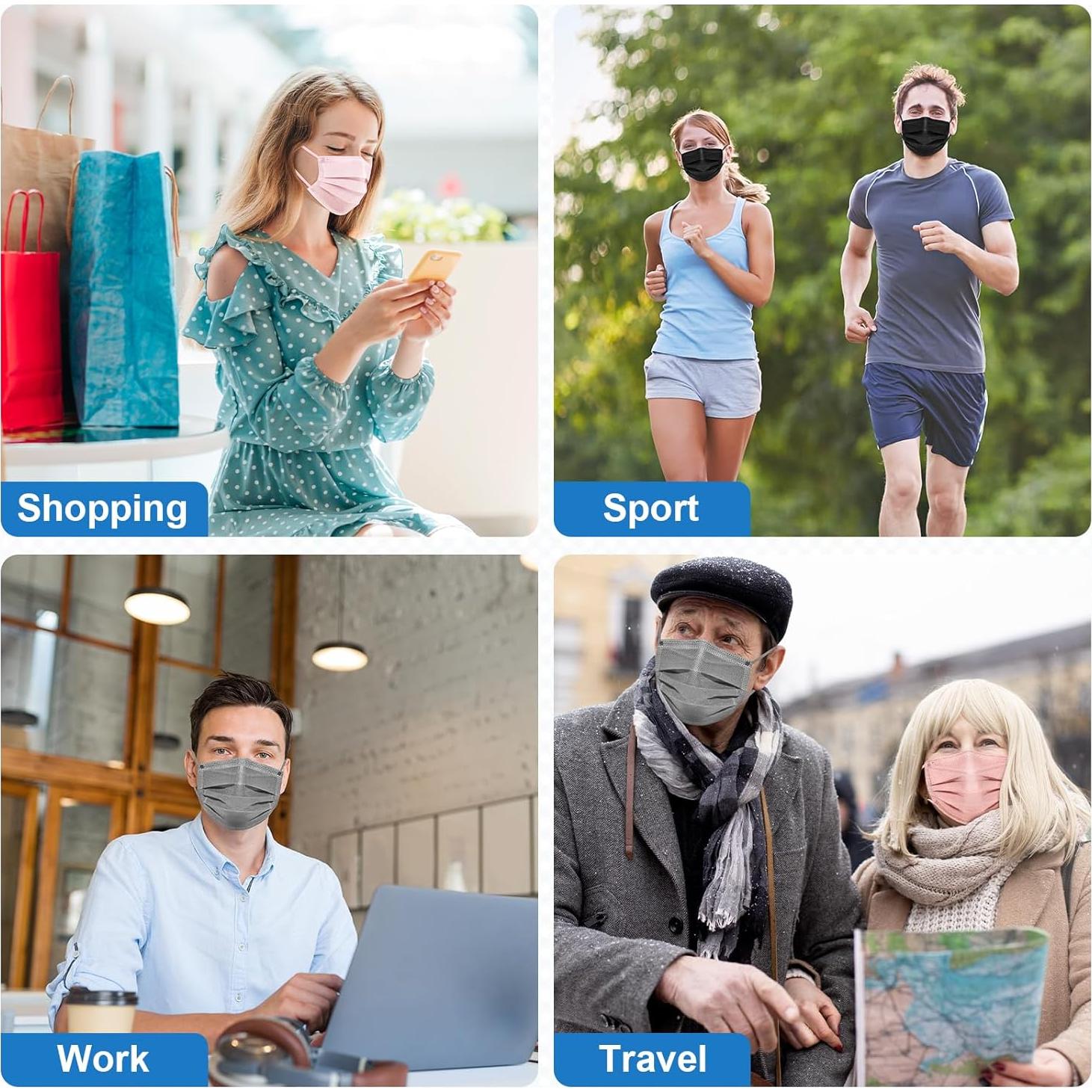 Mascarillas Desechables 100PCS Multicolor 3 Capas Adultos