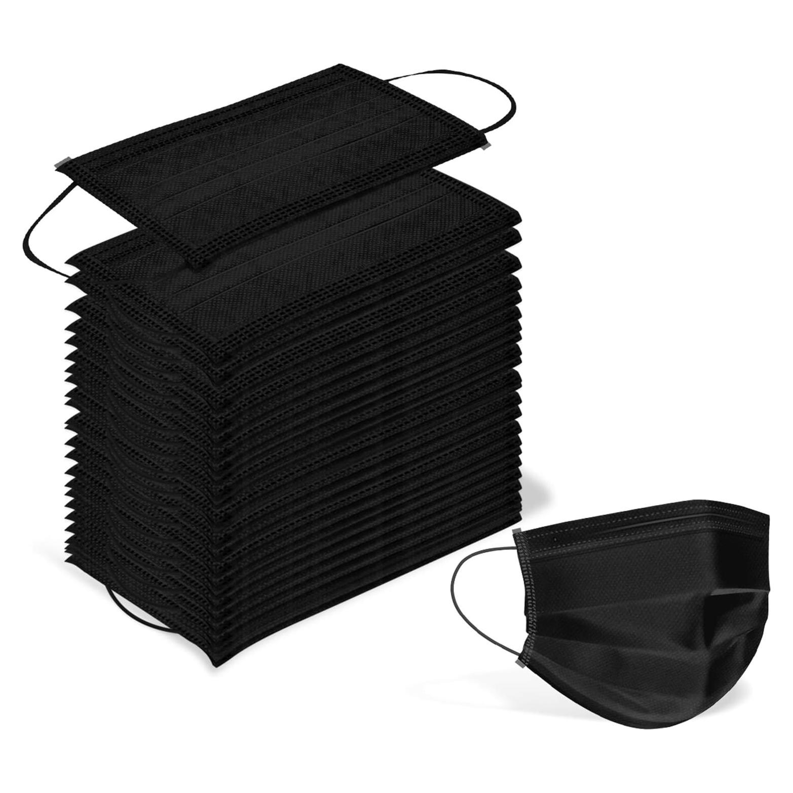 Mascarillas desechables Wecolor 3 capas negras - 100 unidades