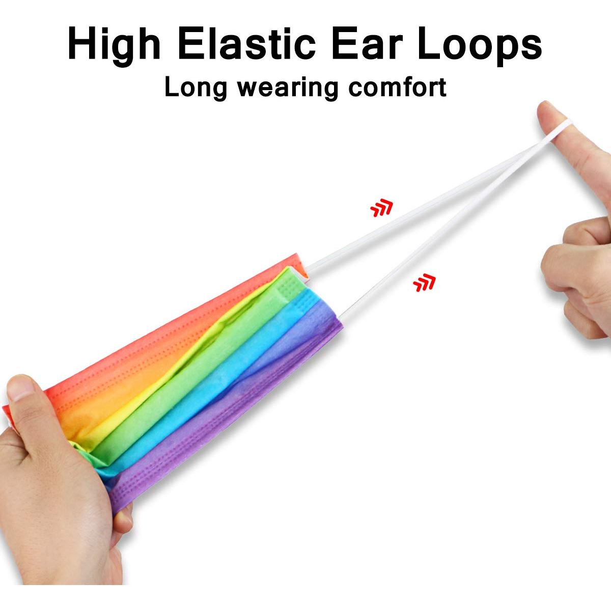 Mascarillas Desechables 3 Capas DIOLV 50 Pcs Arcoíris Gradiente