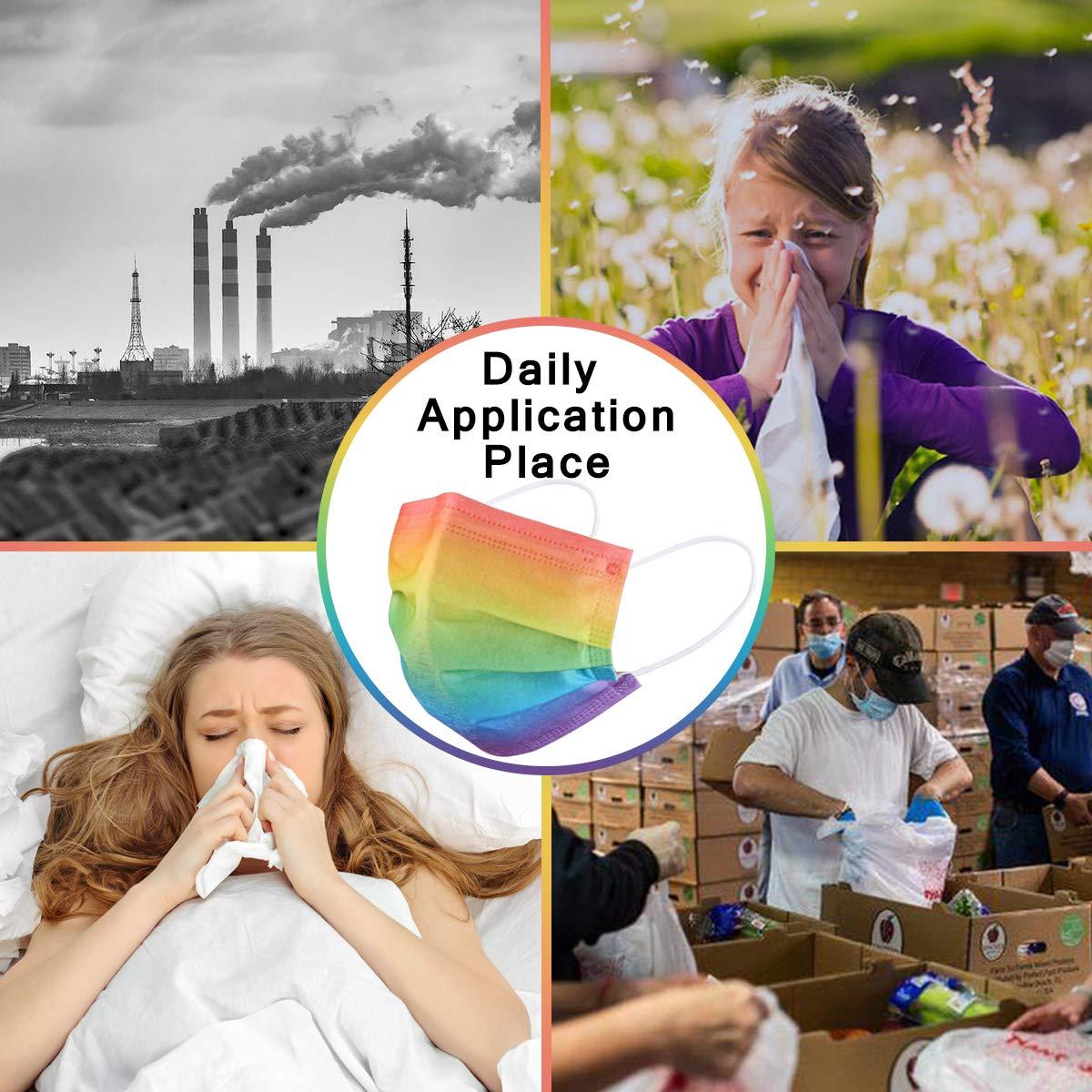 Mascarillas Desechables 3 Capas DIOLV 50 Pcs Arcoíris Gradiente