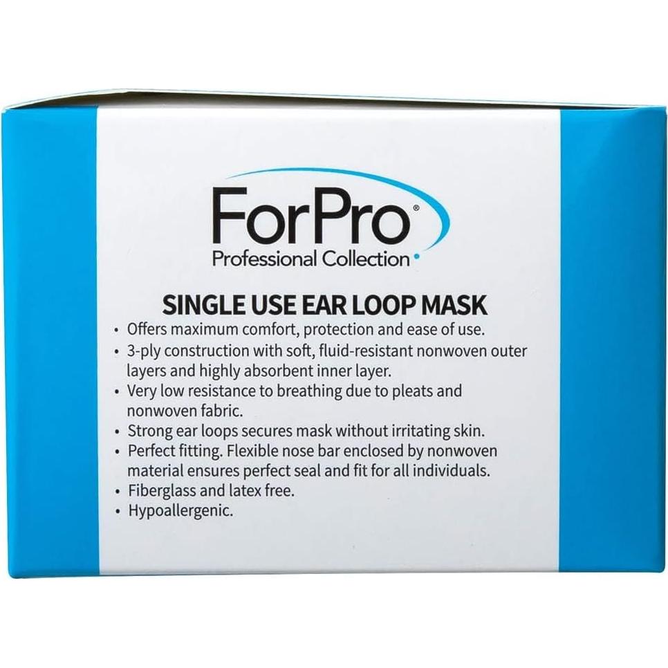Mascarillas Desechables ForPro 3 Capas 50 Unidades Azul