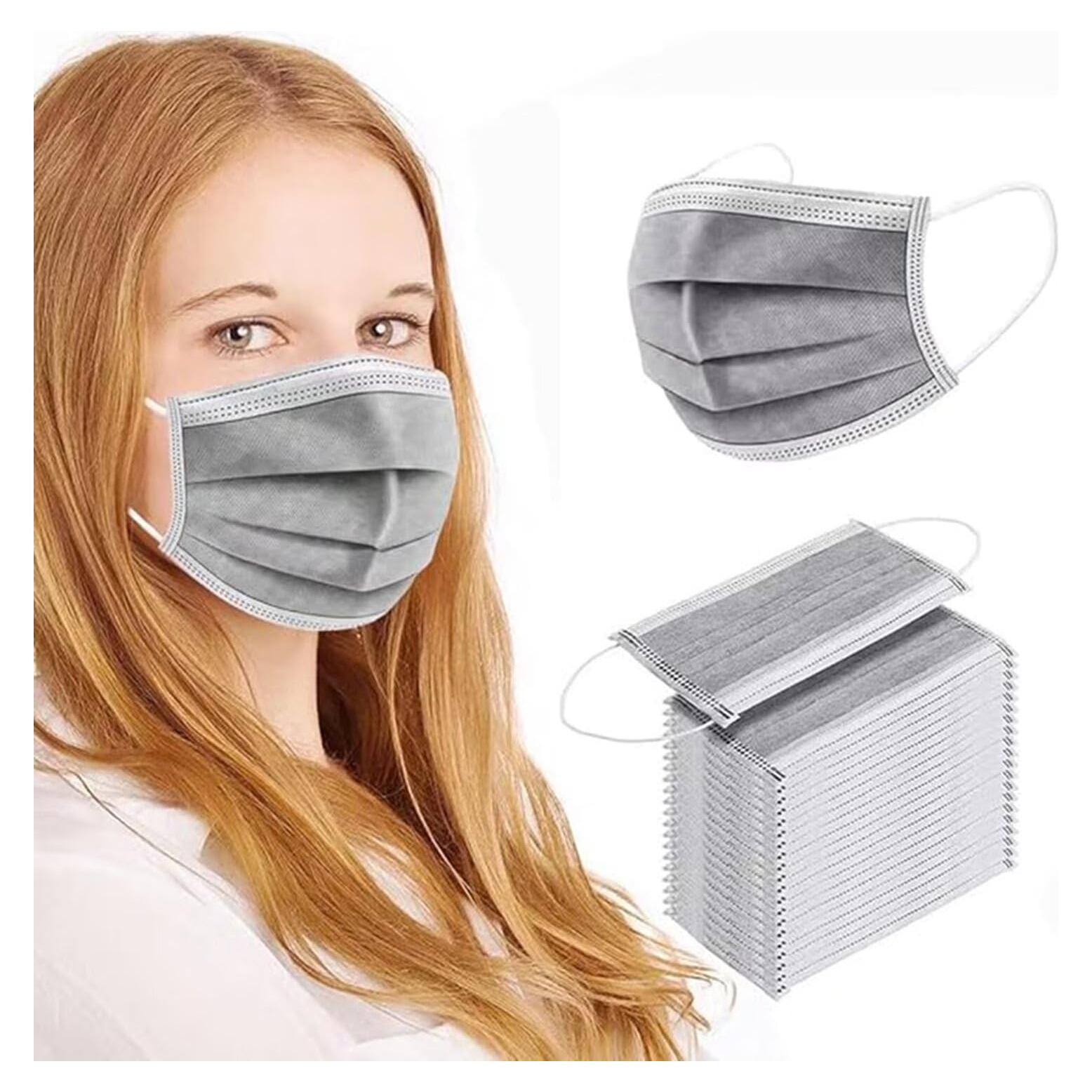 Mascarillas Desechables Grises 3 Capas 100 Unidades Fancrout