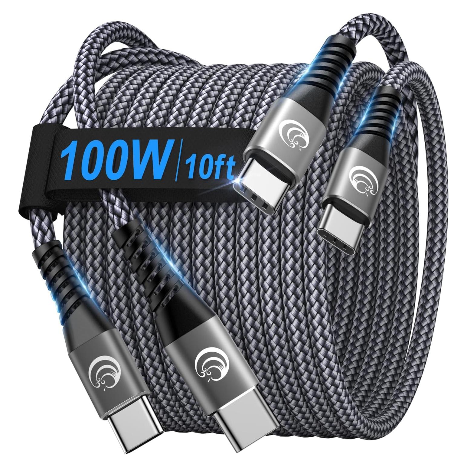 Cable USB C a USB C 100W Yosou 3m - 2 Paquetes Carga Rápida