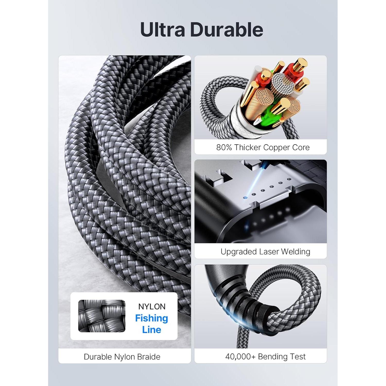 Cable USB C a USB C 100W Yosou 3m - 2 Paquetes Carga Rápida