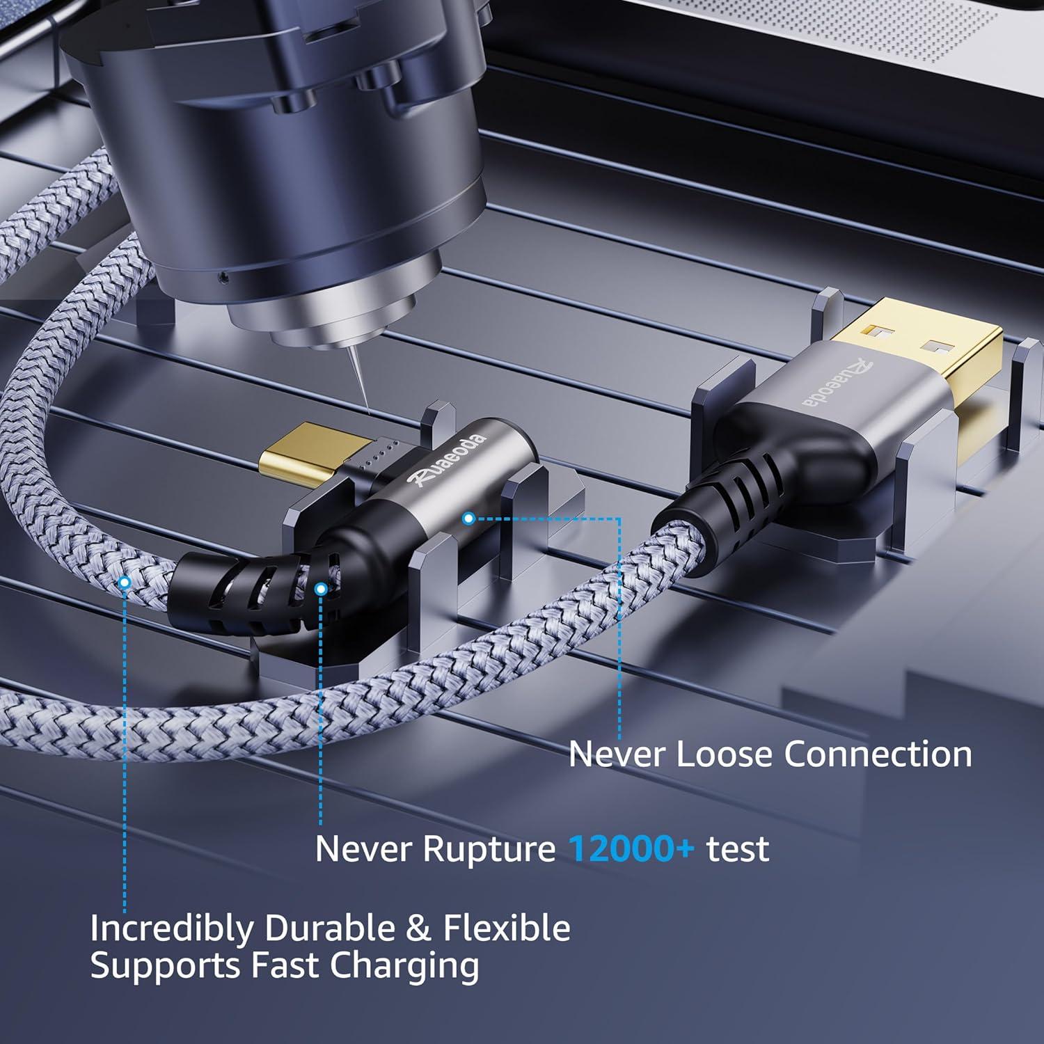 Cable USB C 1.83 m Ruaeoda 2Pack Carga Rápida 3.1A