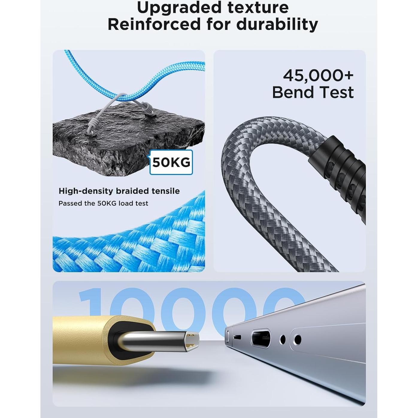 Cable USB C 3Pack 3M Aioneus Carga Rápida Multicolor