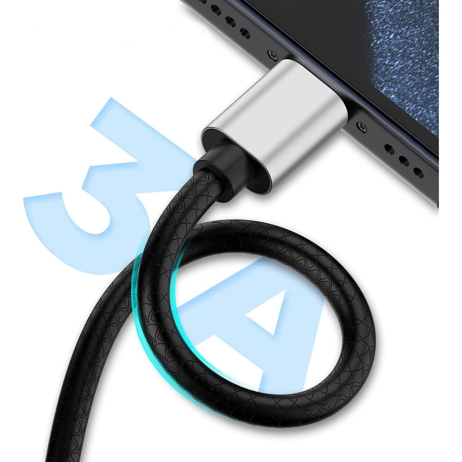 Cable USB Tipo C 3m CyvenSmart Carga Rápida 3A 2 Paquete