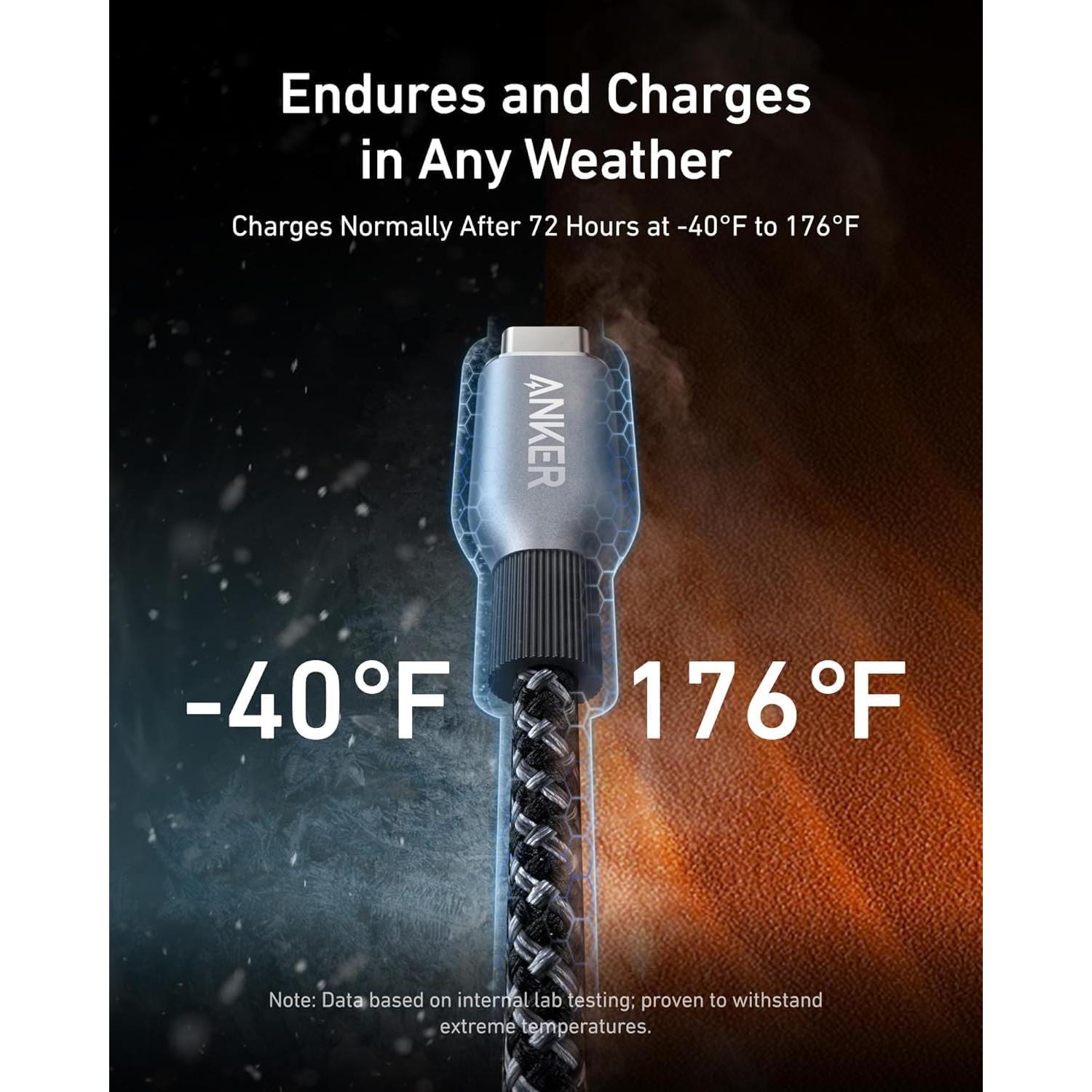 Cable USB C a USB C Anker Prime 1.83m 240W Trenzado Reciclado