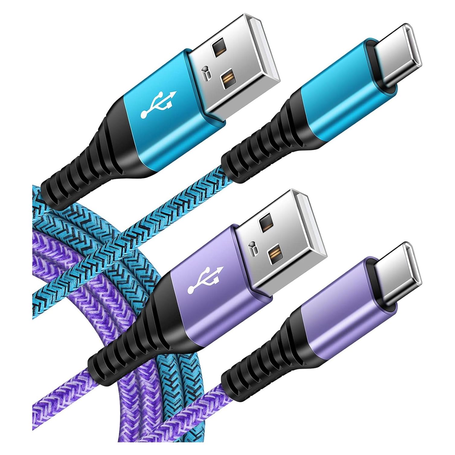 Cable de carga rápida USB tipo C 2Pack 1.83m para Samsung y más