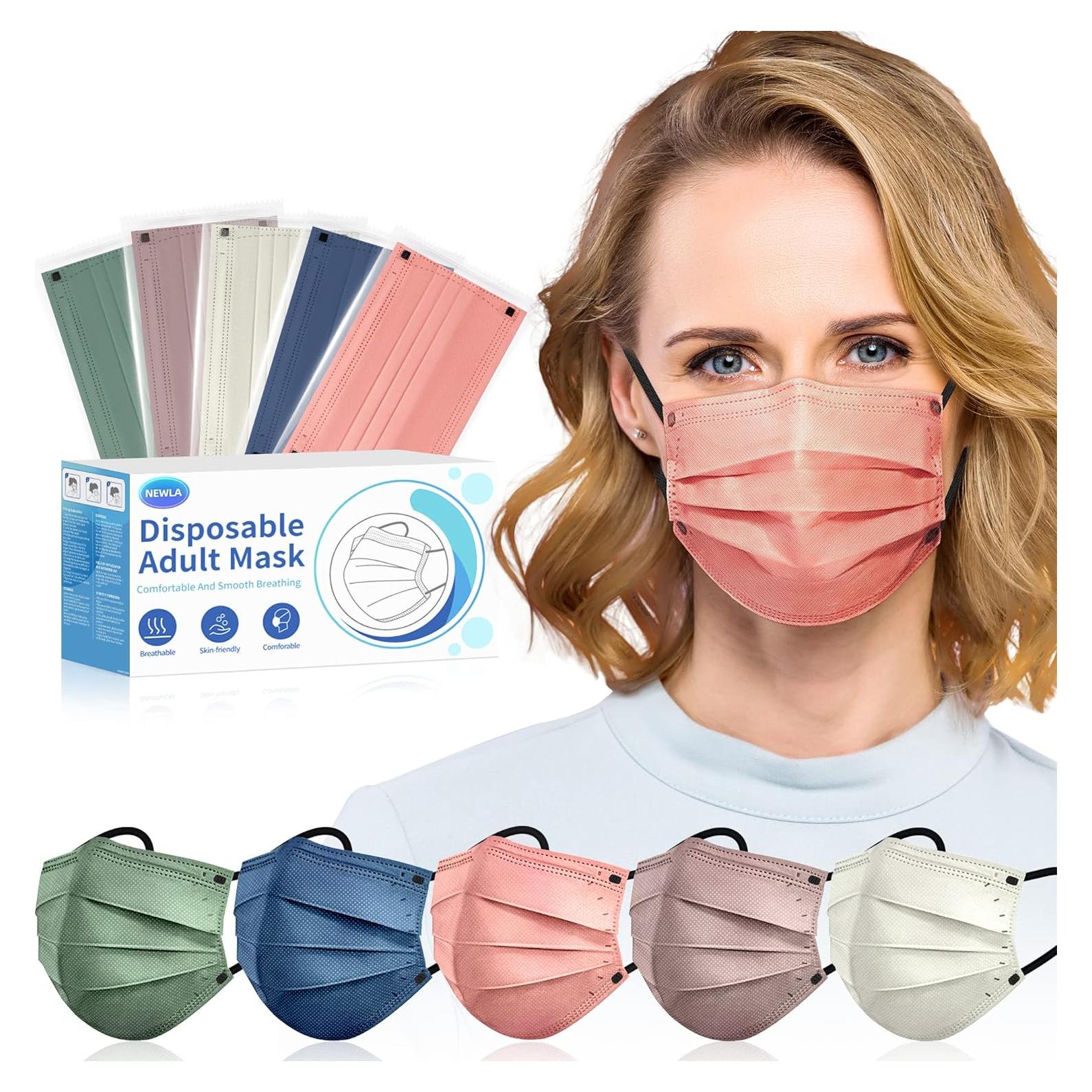 Mascarillas Desechables Multicolores NEWLA - 50 Piezas 4 Capas