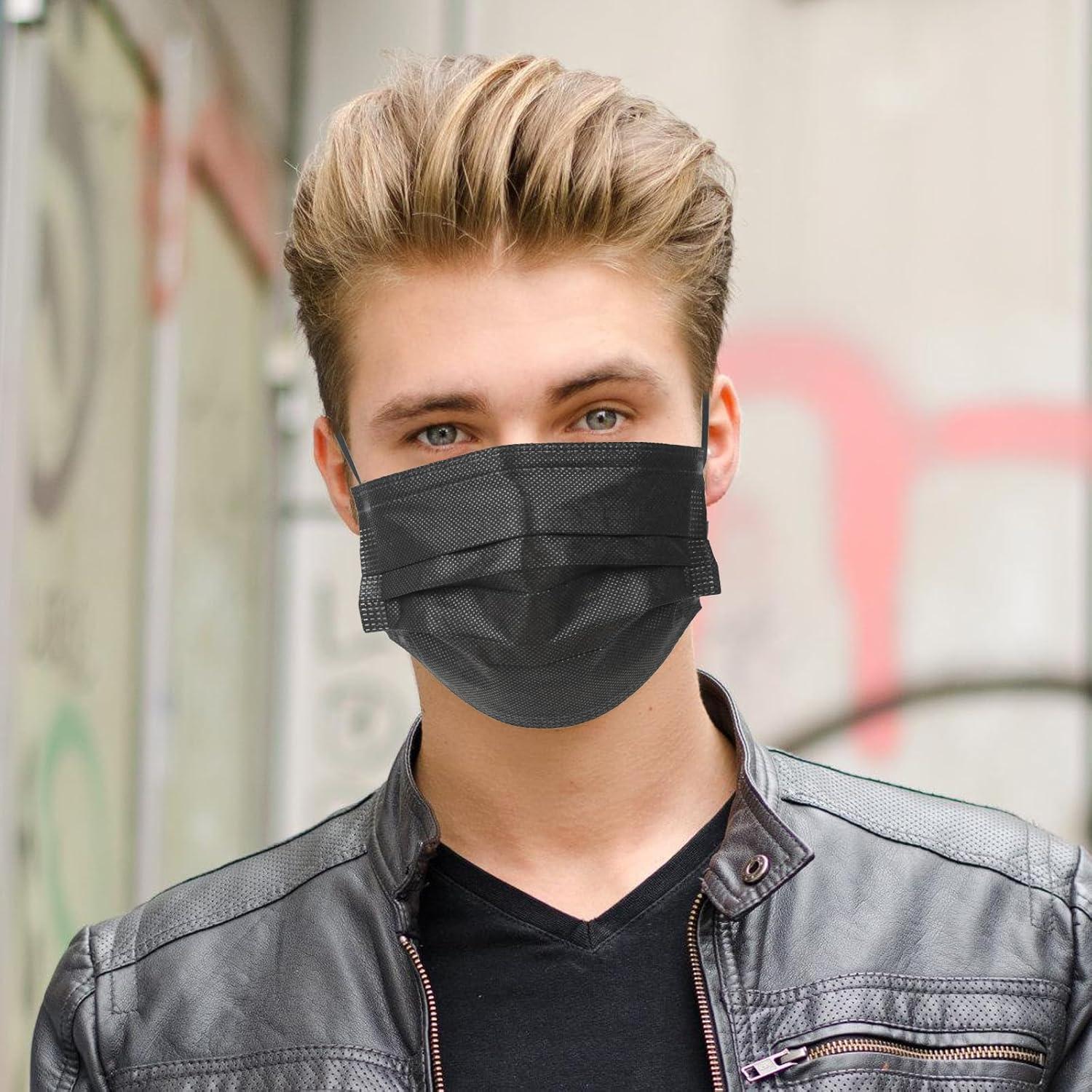 Mascarillas desechables negras 4 capas Daysoy - 50 unidades