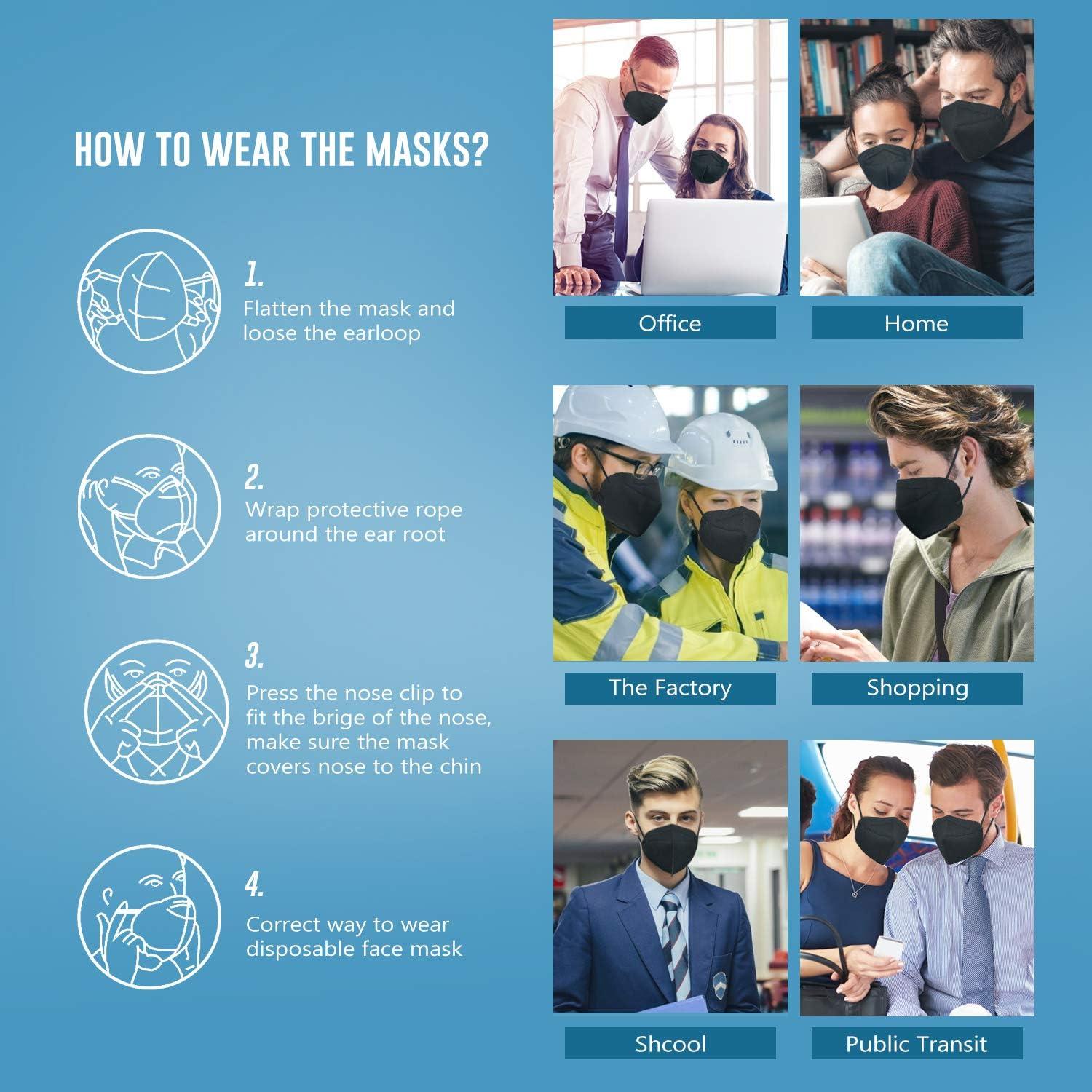 Mascarilla KN95 WWDOLL Paquete de 25 Unidades Transpirables