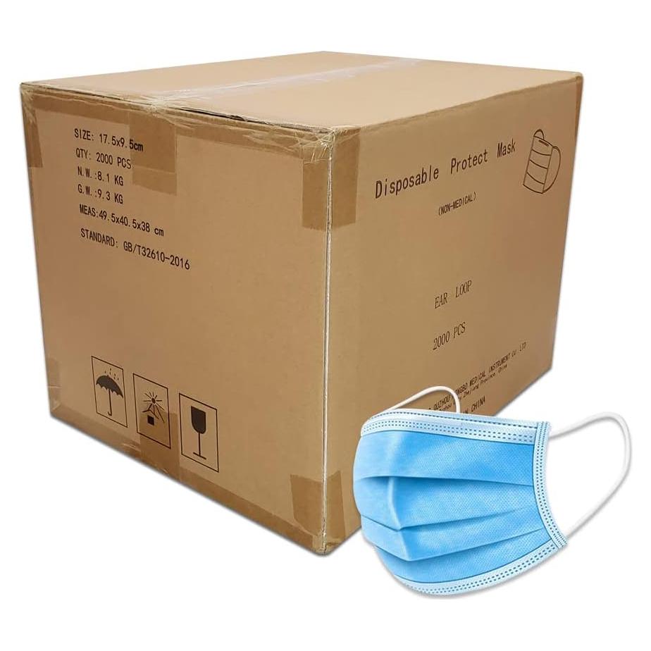 Mascarillas Desechables Azules 2000 Unidades 3 Capas Comodidad