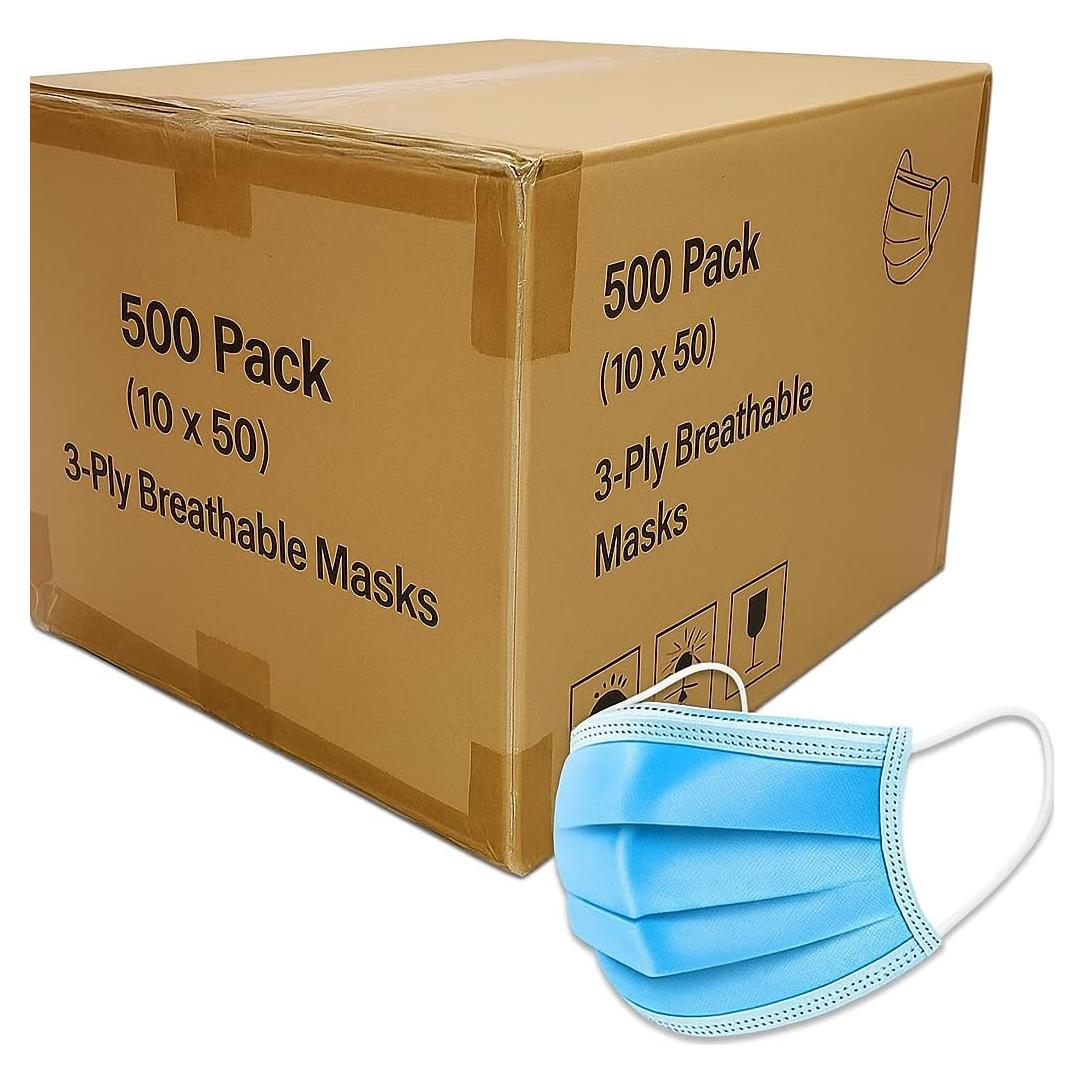 Mascarillas Desechables Bitybean 3 Capas 500 Unidades Azul