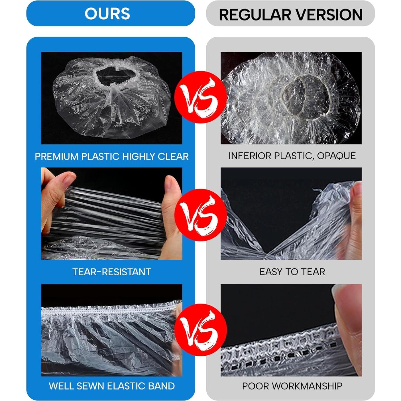 Gorras de Ducha Desechables Transparentes 110 Unidades - Years Calm