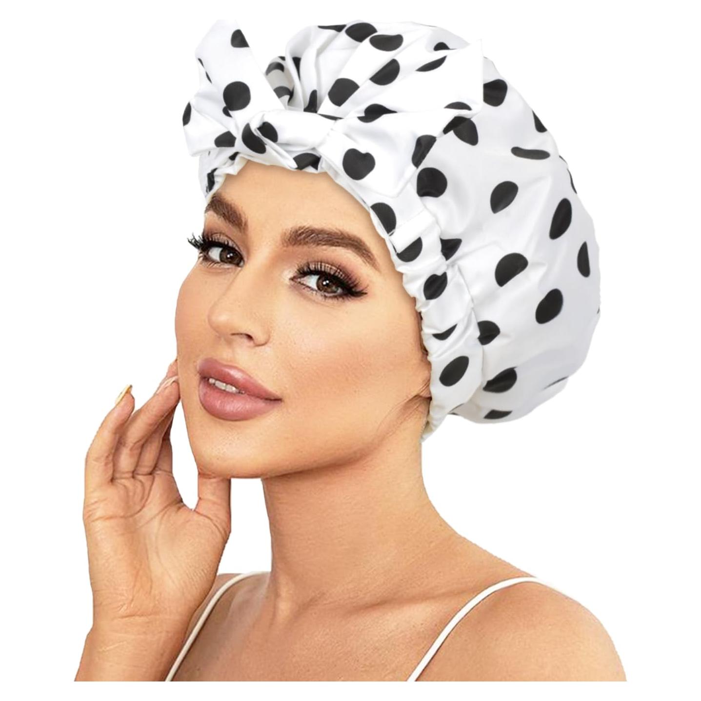 Gorro de Ducha Reutilizable Luvruitaky Impermeable Blanco