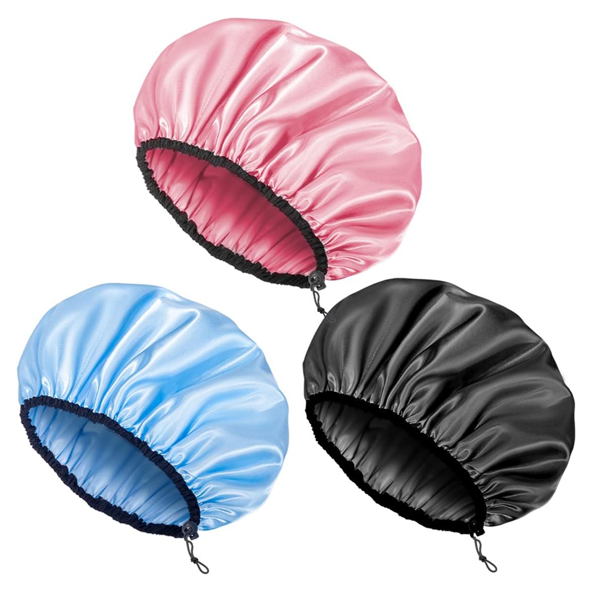 Gorro de Ducha Ajustable Auban Extra Grande Impermeable 3 Piezas