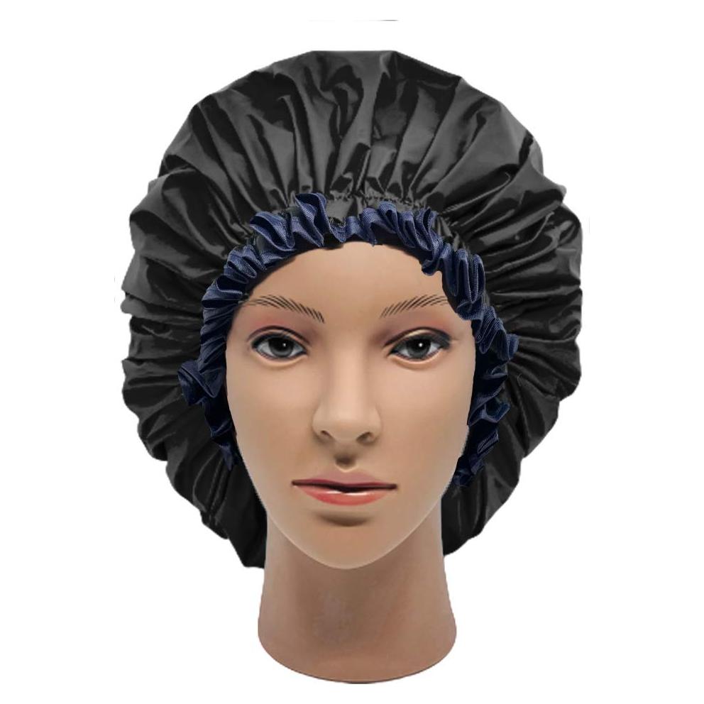 Gorro de Ducha Jumbo ELEBOX XL Impermeable Doble Capa Negro