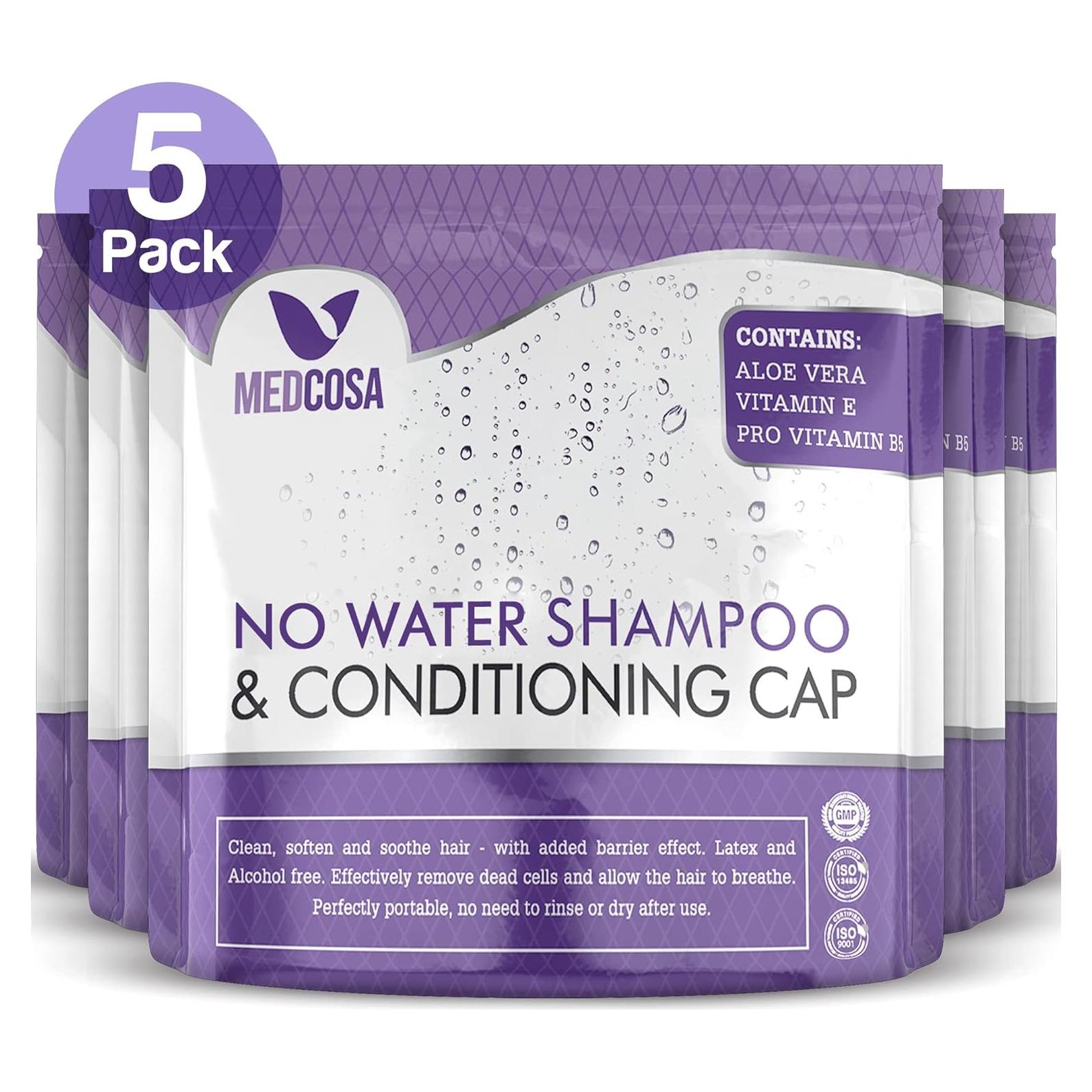 Gorro de Champú Sin Enjuague Medcosa - 5 Unidades con Aloe Vera