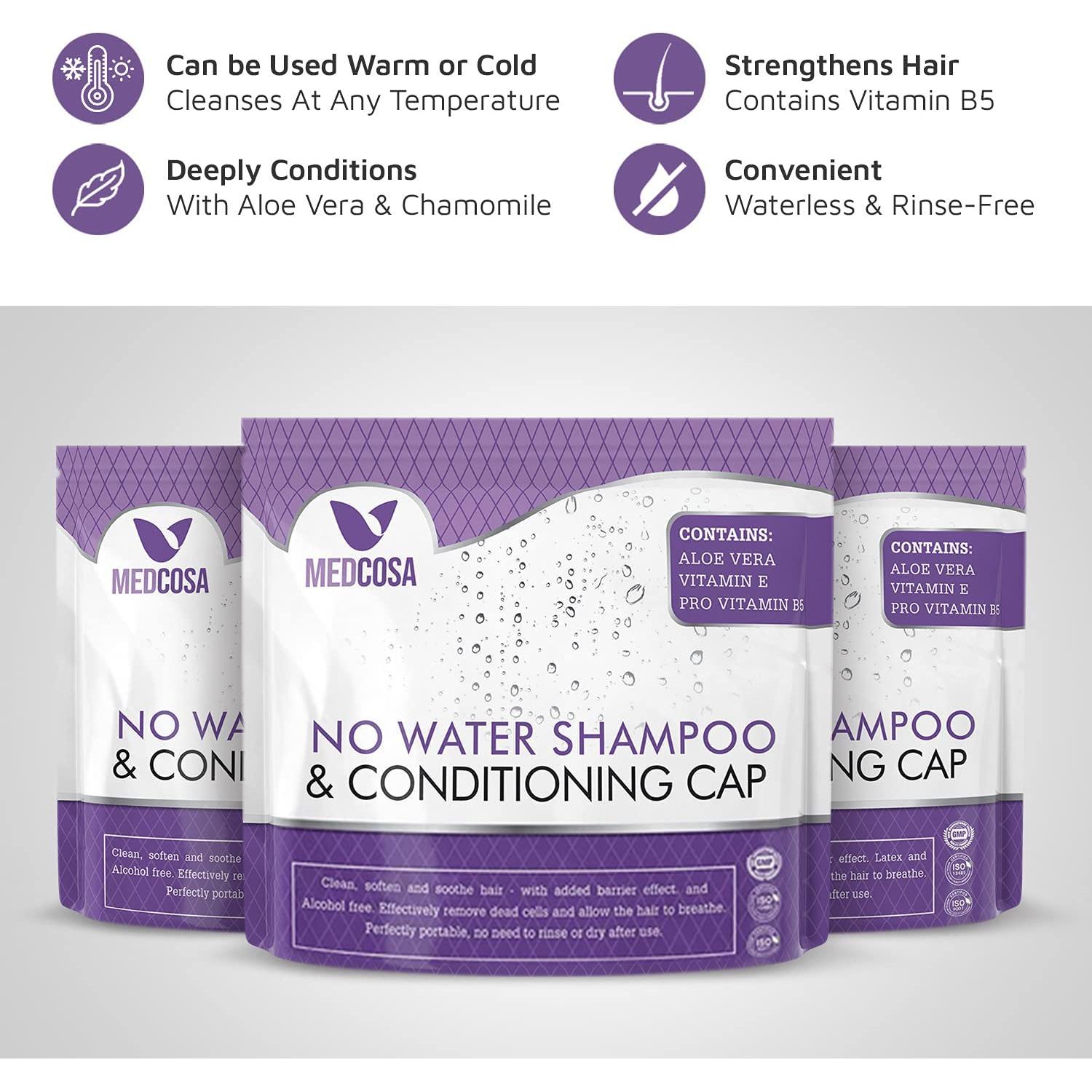 Gorro de Champú Sin Enjuague Medcosa - 5 Unidades con Aloe Vera